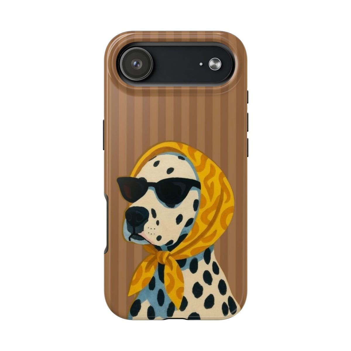 Dalmatian in Scarf Tough Phone Case — Retro Dog Print Protective Cover