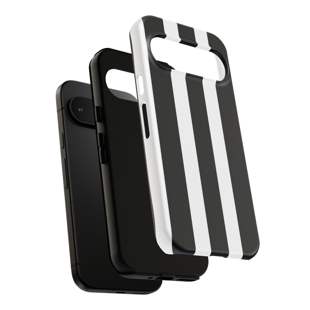 Black & White Vertical Stripe Phone Case — Tough Protective iPhone Cover