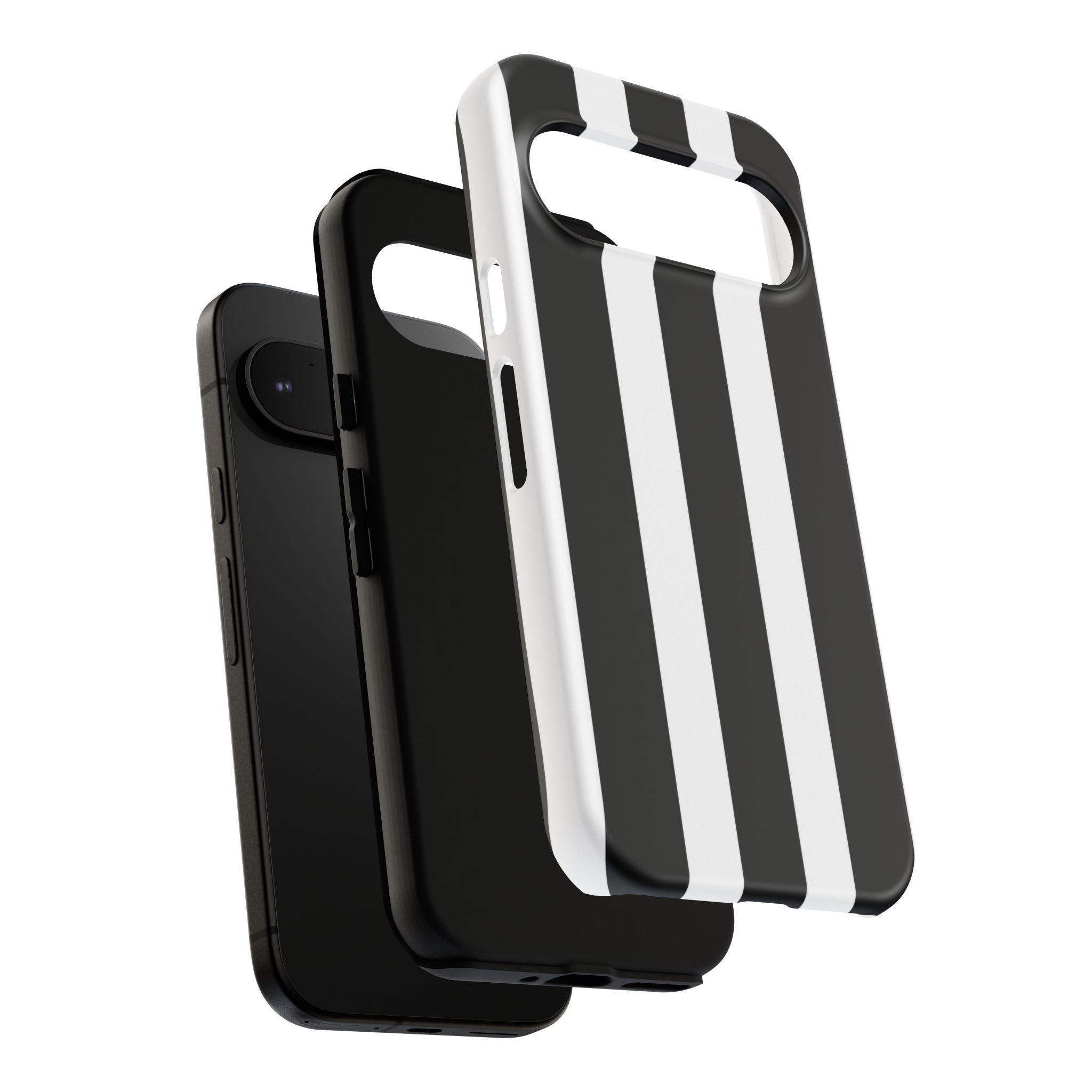 Black & White Vertical Stripe Phone Case — Tough Protective iPhone Cover