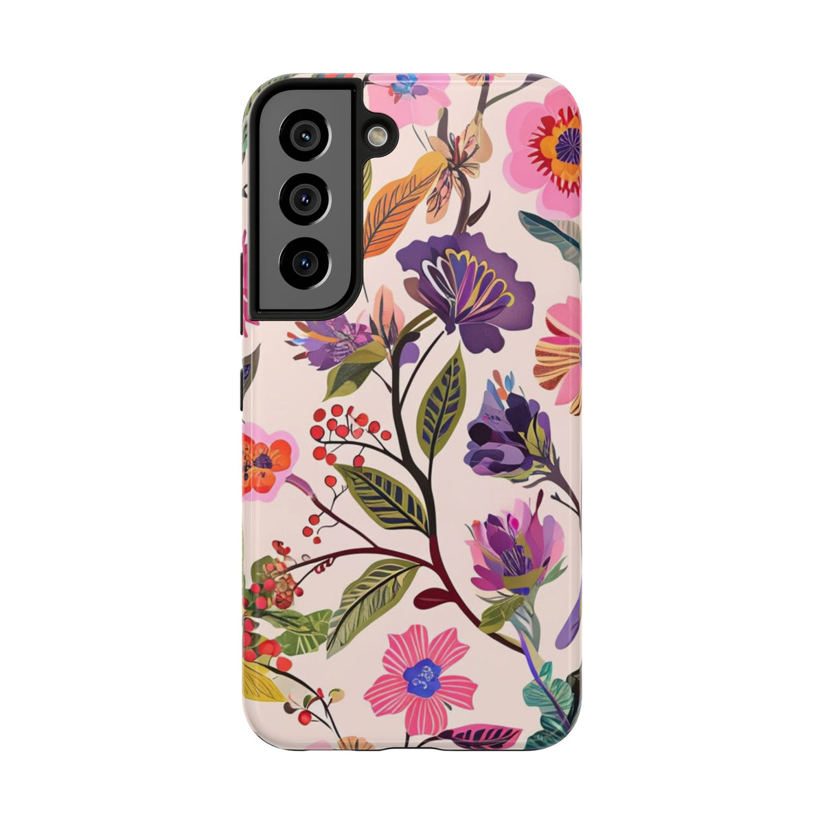 Floral Tough Phone Case – Colorful Botanical Flower Design