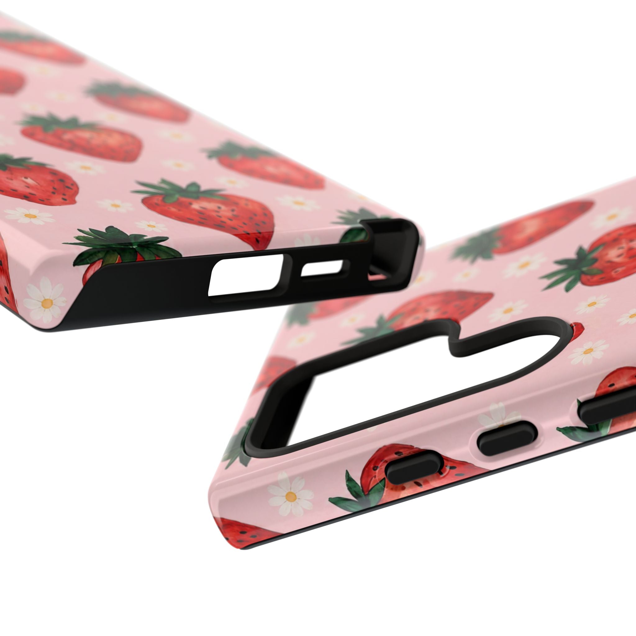 Strawberry Pattern Tough Case — Cute Pink Fruit Phone Case