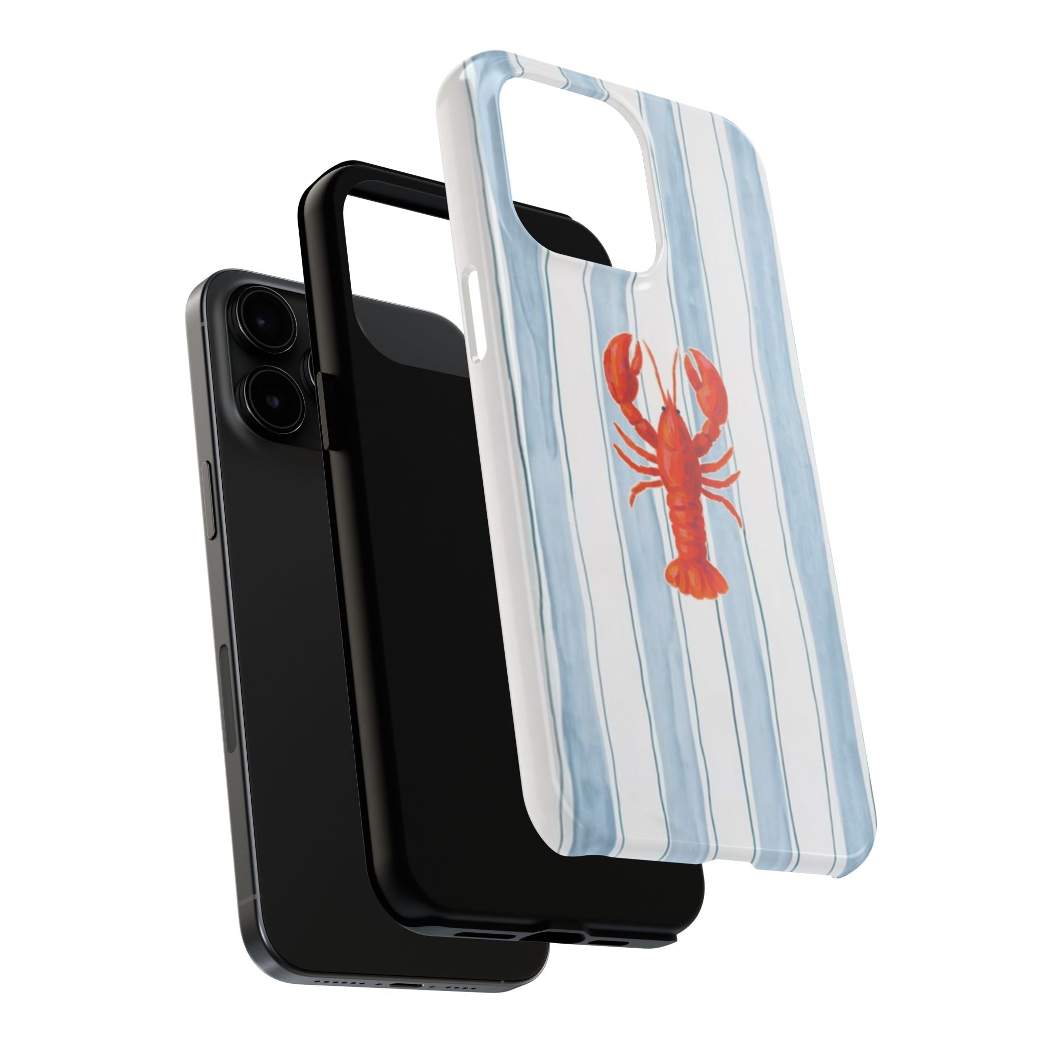 Lobster Stripe Tough Phone Case — Coastal Nautical Protective Cover