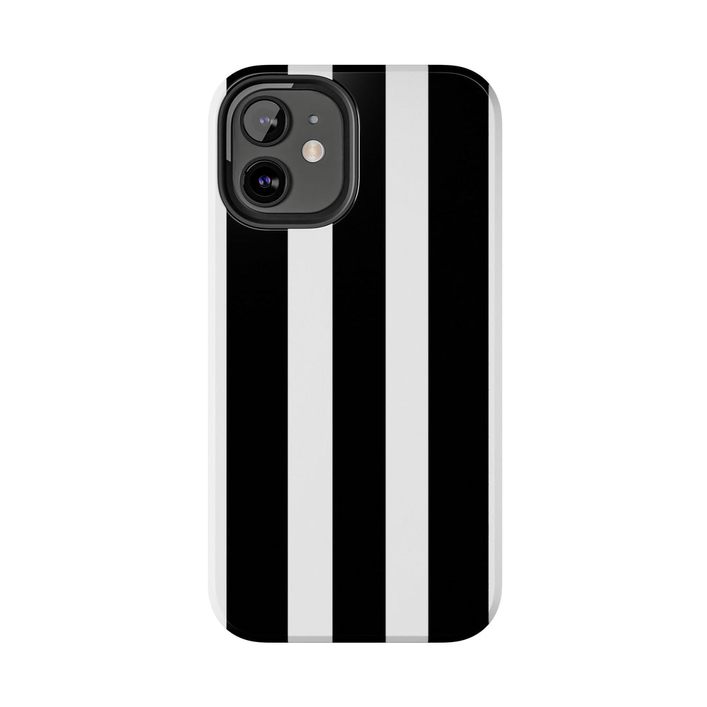 Black & White Bold Stripe Phone Case — Tough Protective Cover