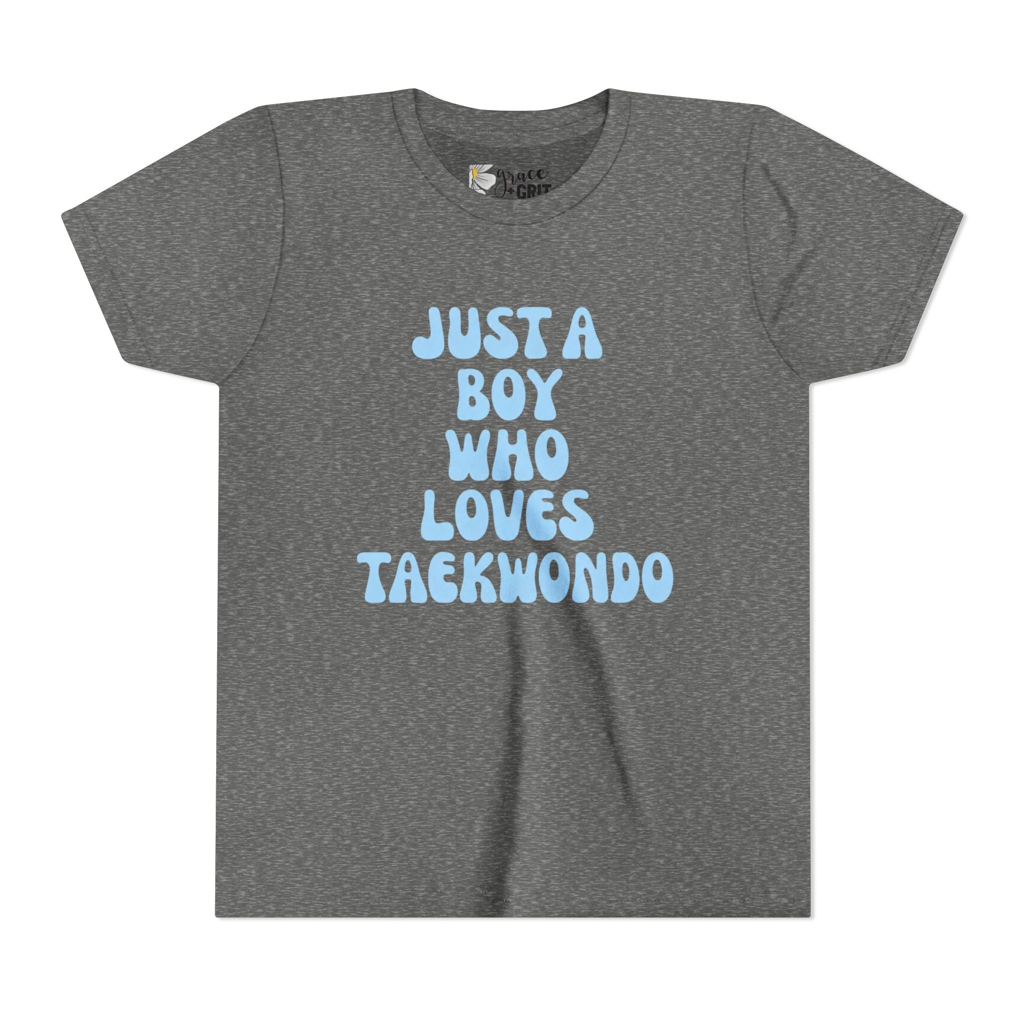 Youth Tee — "Just A Boy Who Loves Taekwondo" Martial Arts Shirt