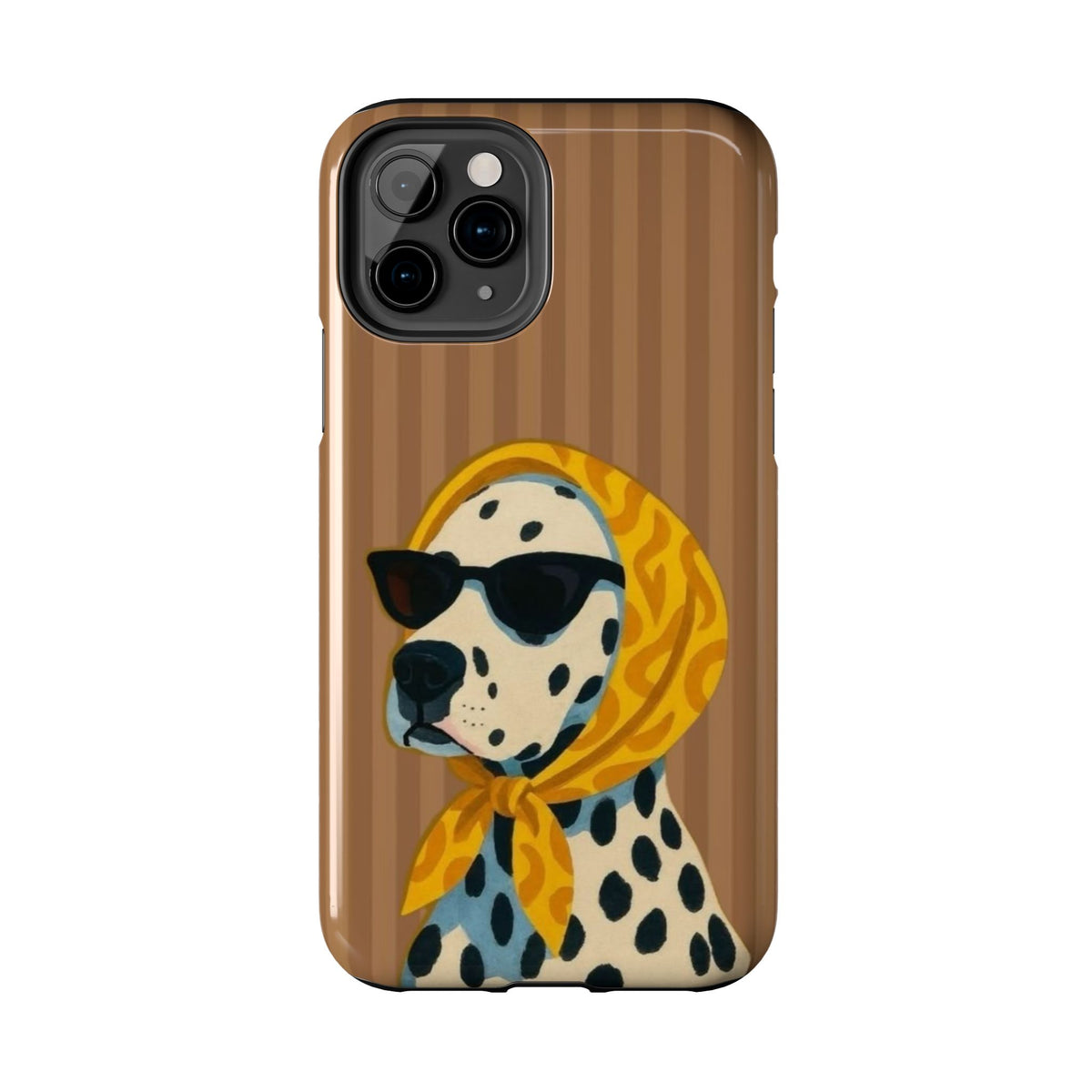 Dalmatian in Scarf Tough Phone Case — Retro Dog Print Protective Cover