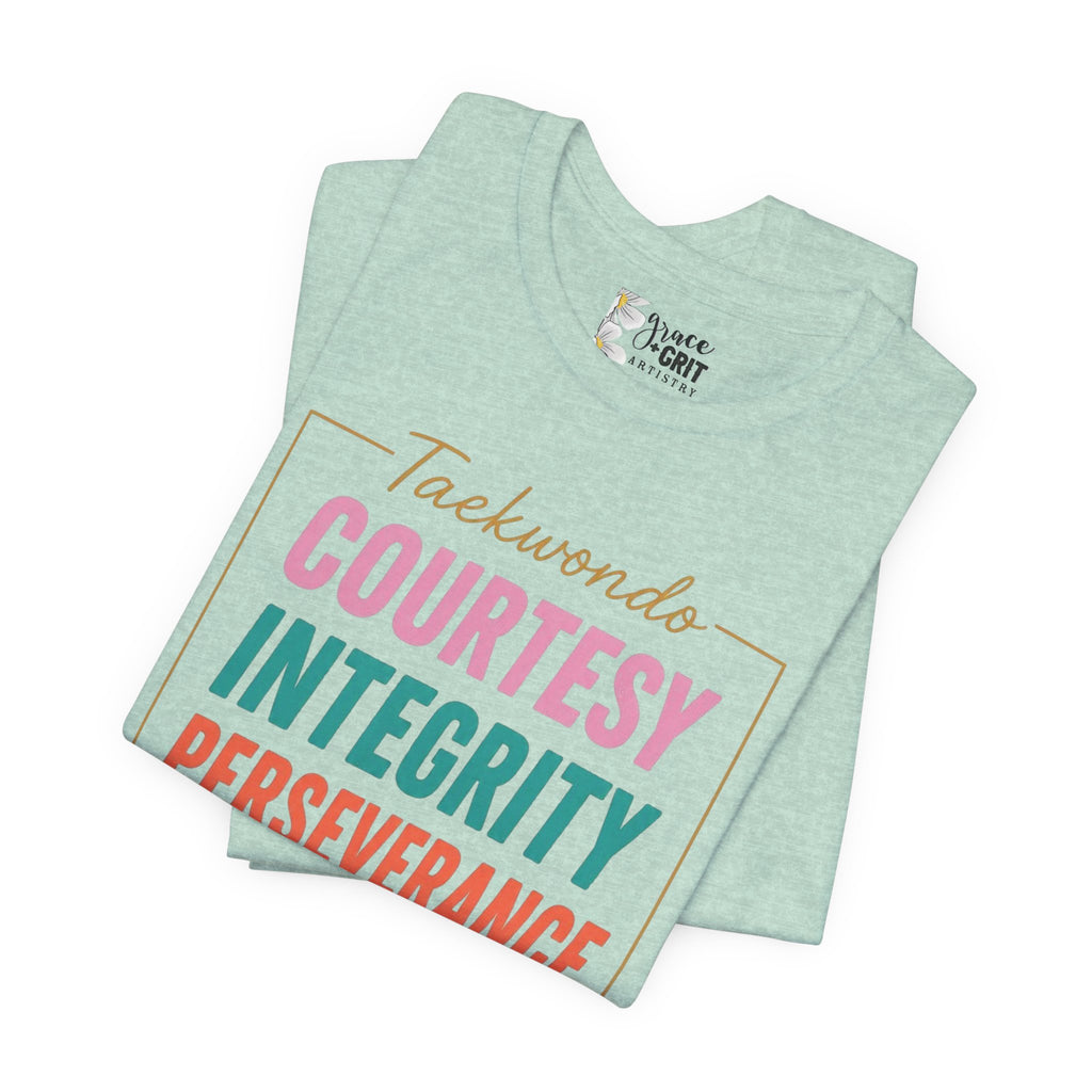 Taekwondo Values COURTESY INTEGRITY PERSEVERANCE tee | Martial Arts Principles T-Shirt