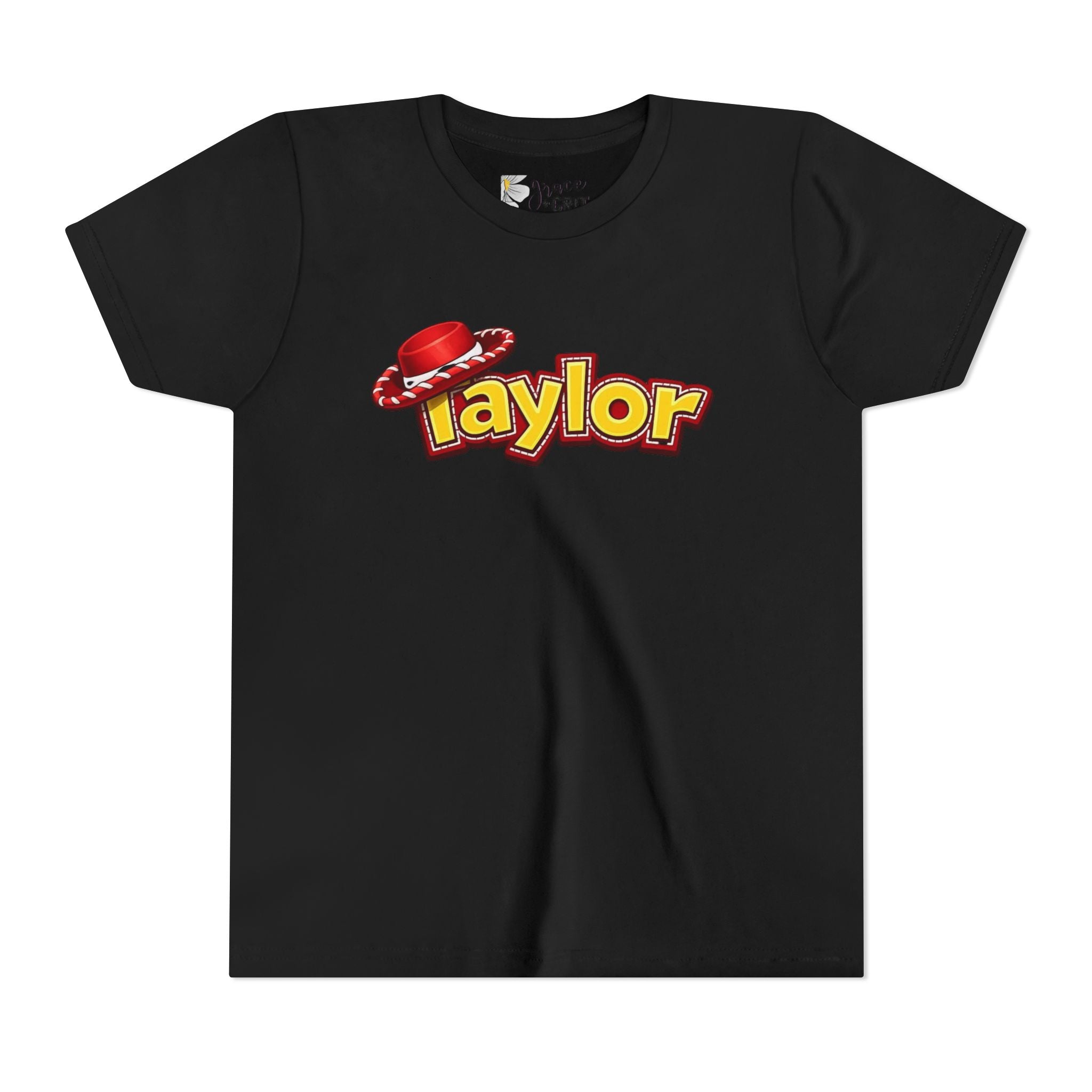 Taylor Kids Tee — Playful Name Shirt with Cowboy Hat Graphic