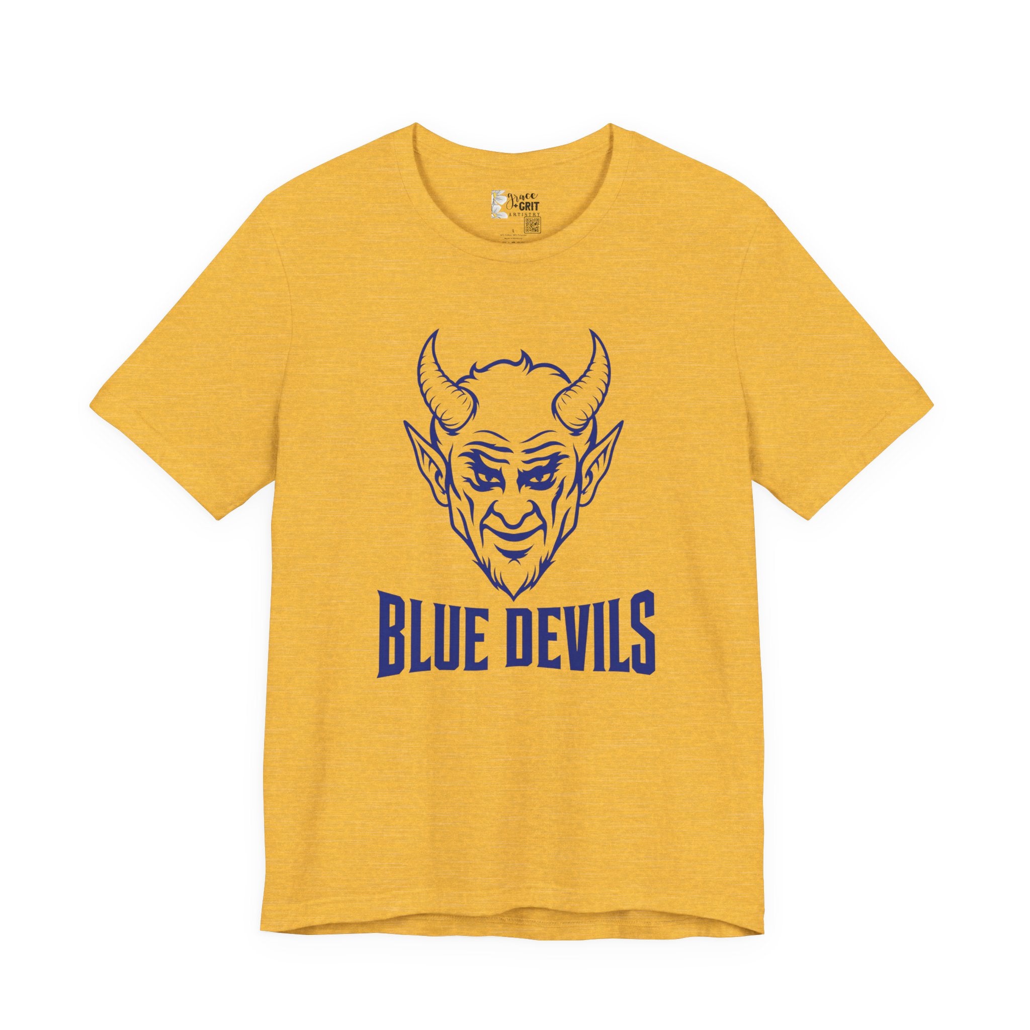 Blue Devils Vintage Devil Tee — Retro Mascot Short Sleeve Shirt