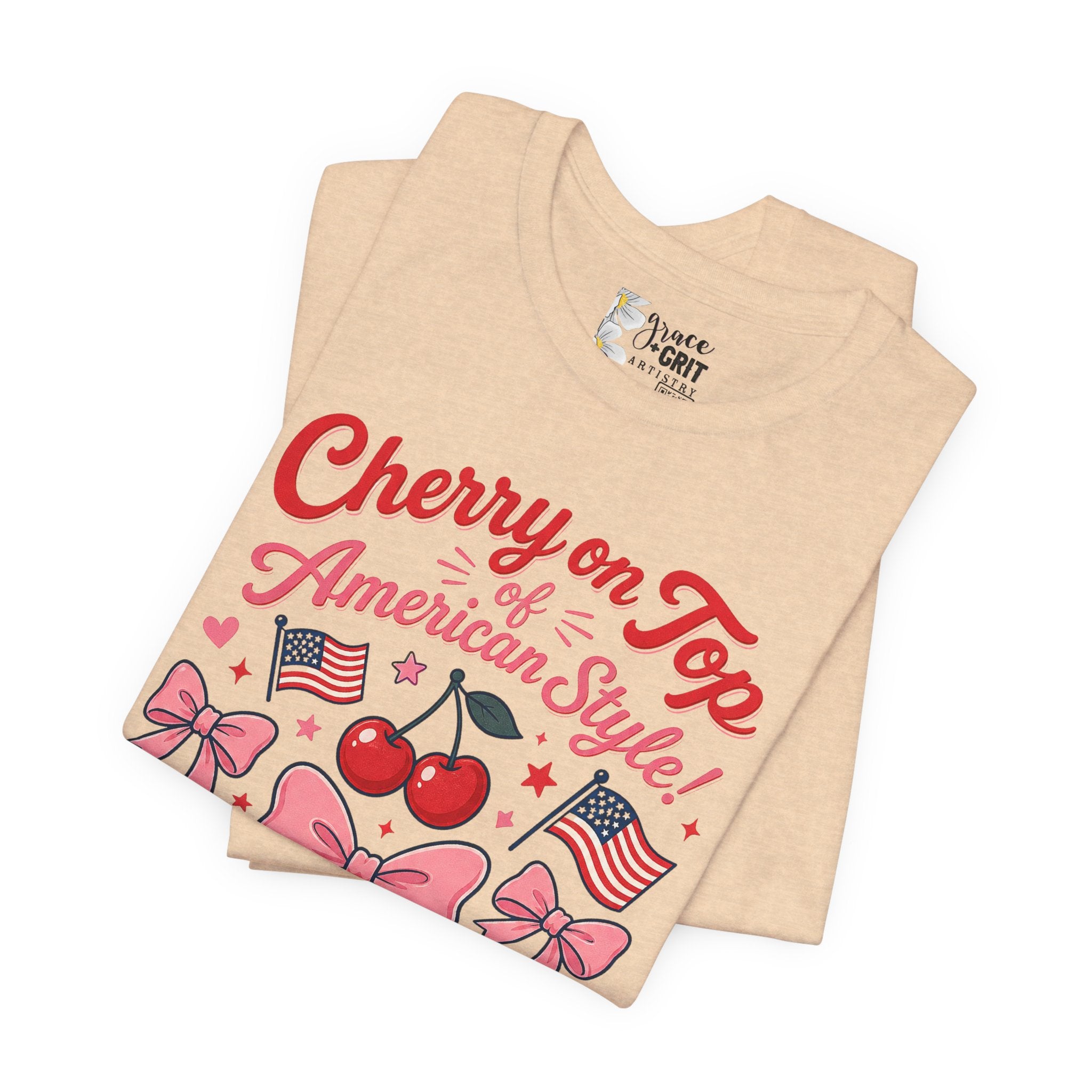 Cherry on Top American Style Tee — Patriotic Cherry Graphic Shirt