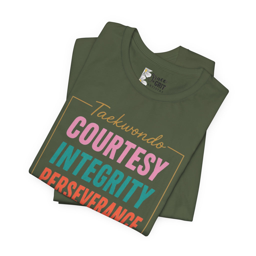 Taekwondo Values COURTESY INTEGRITY PERSEVERANCE tee | Martial Arts Principles T-Shirt