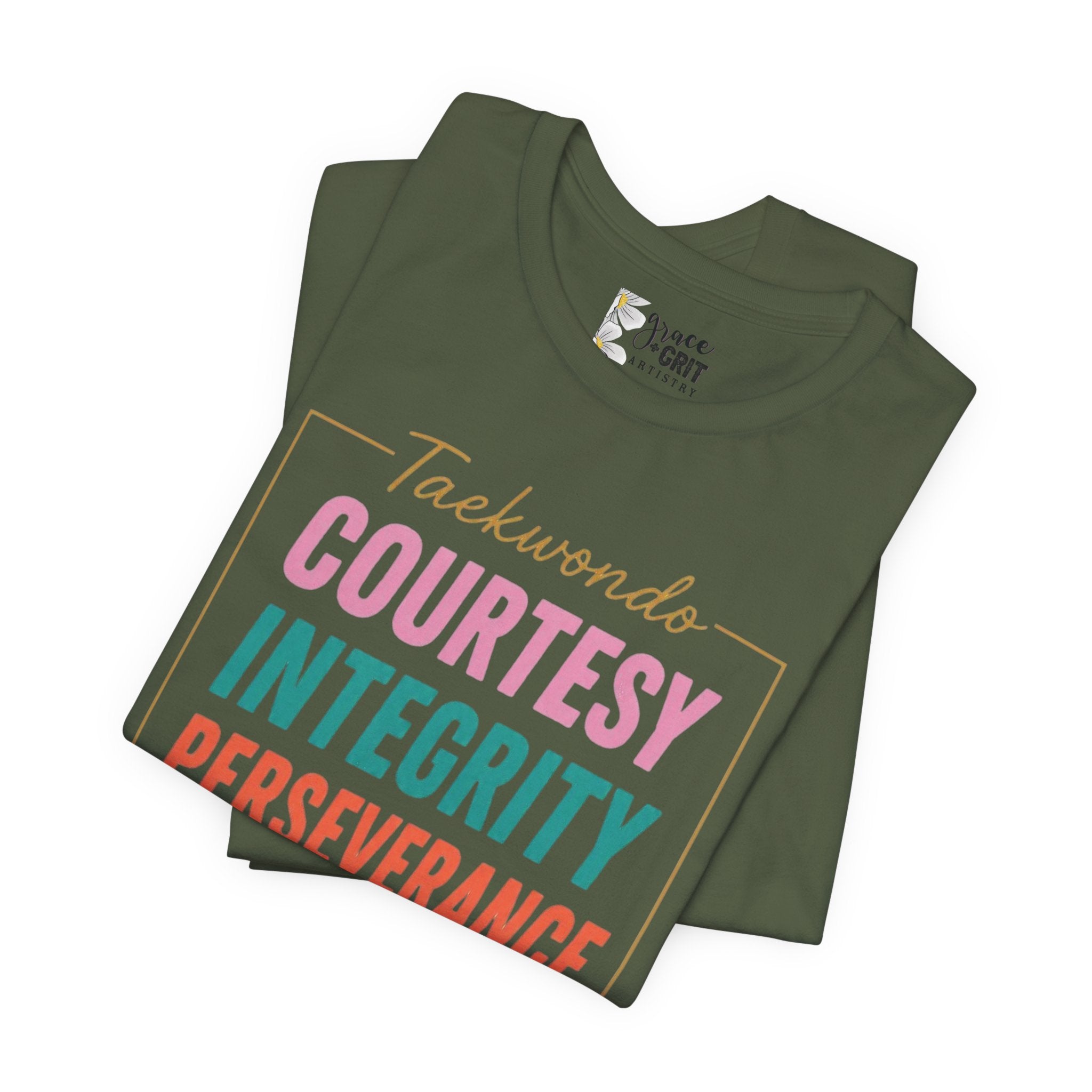Taekwondo Values COURTESY INTEGRITY PERSEVERANCE tee | Martial Arts Principles T-Shirt