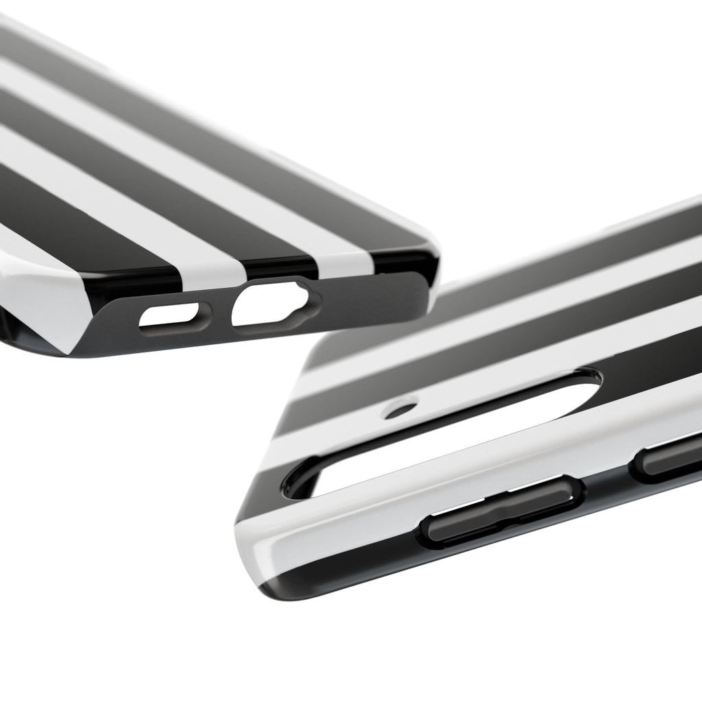 Black & White Bold Stripe Phone Case — Tough Protective Cover