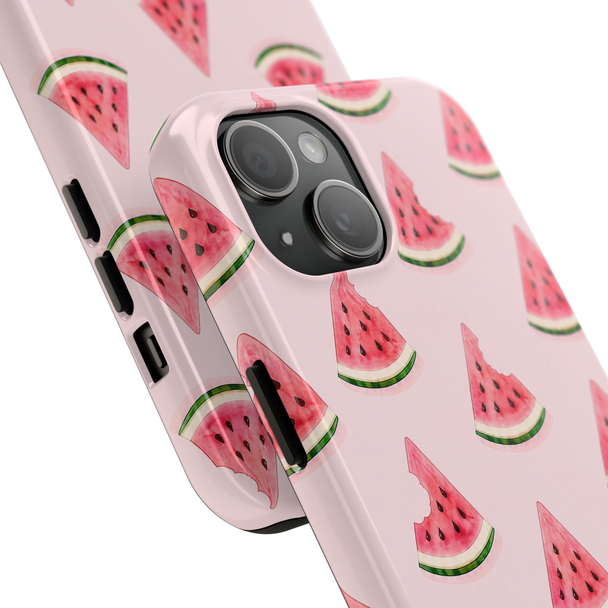 Watermelon Slice Tough Phone Case — Pink Fruit Pattern, Summer Phone Cover