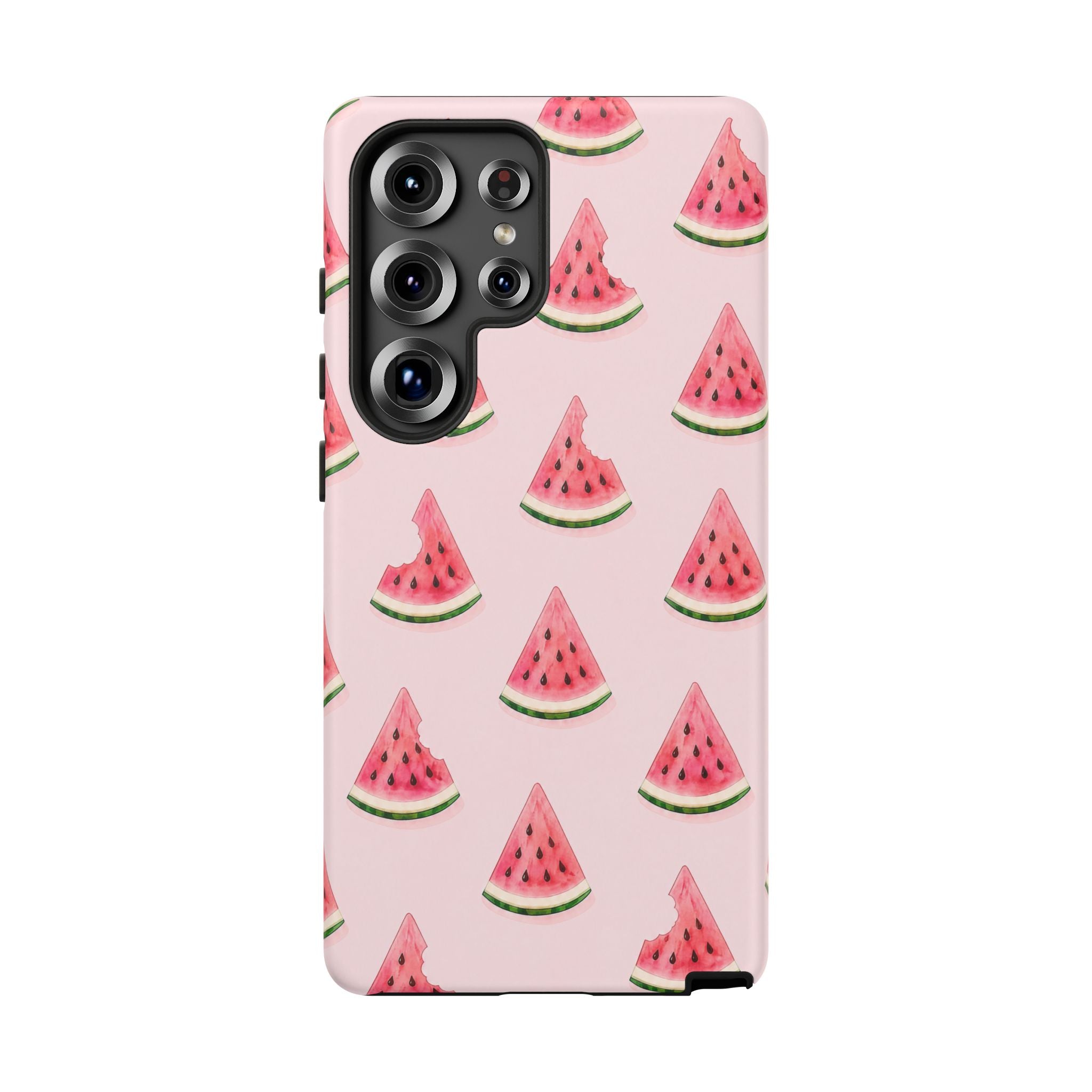 Watermelon Pattern Tough Phone Case — Pink Fruit Slice Protective Case