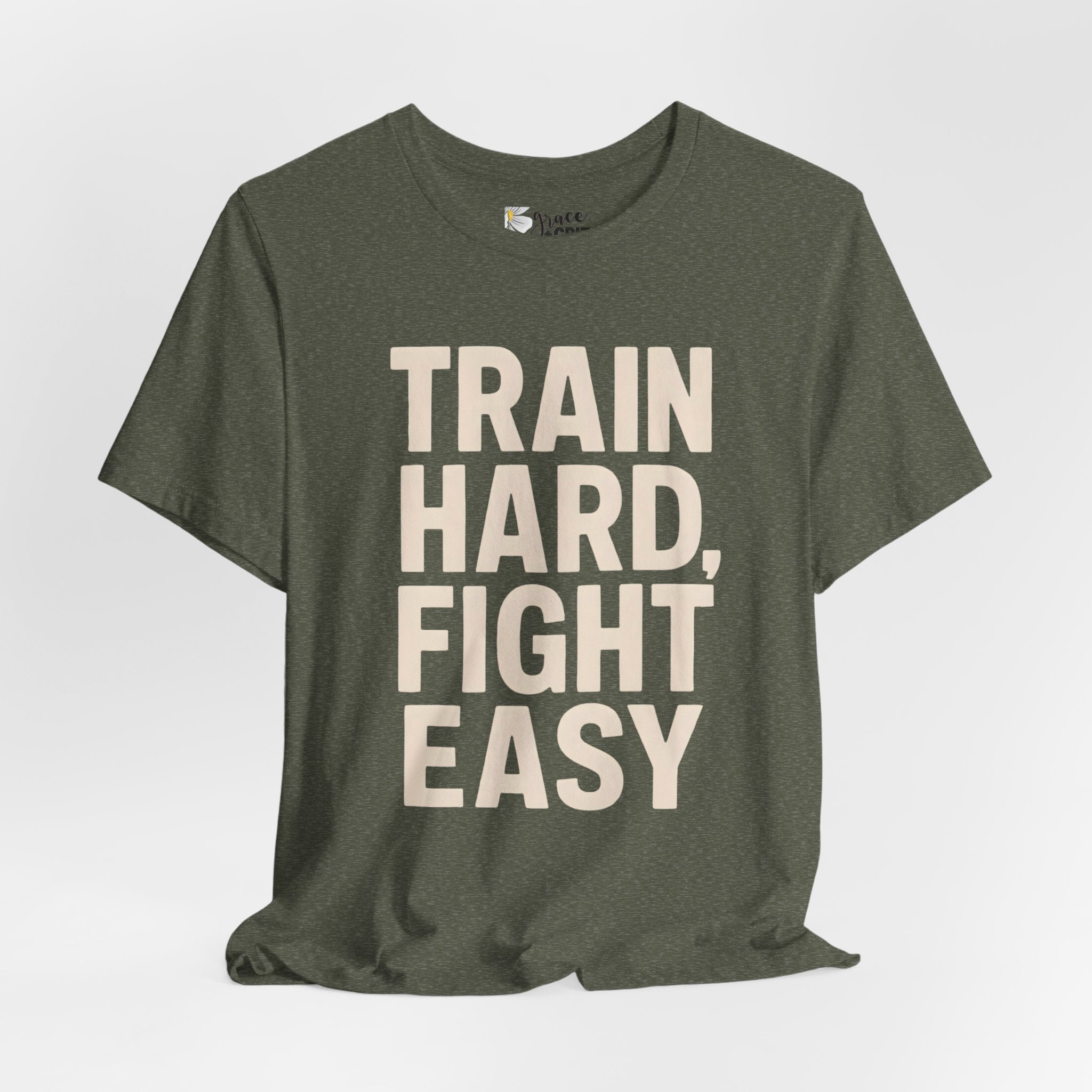 Train Hard Fight Easy Tee | Motivational Gym Workout Shirt