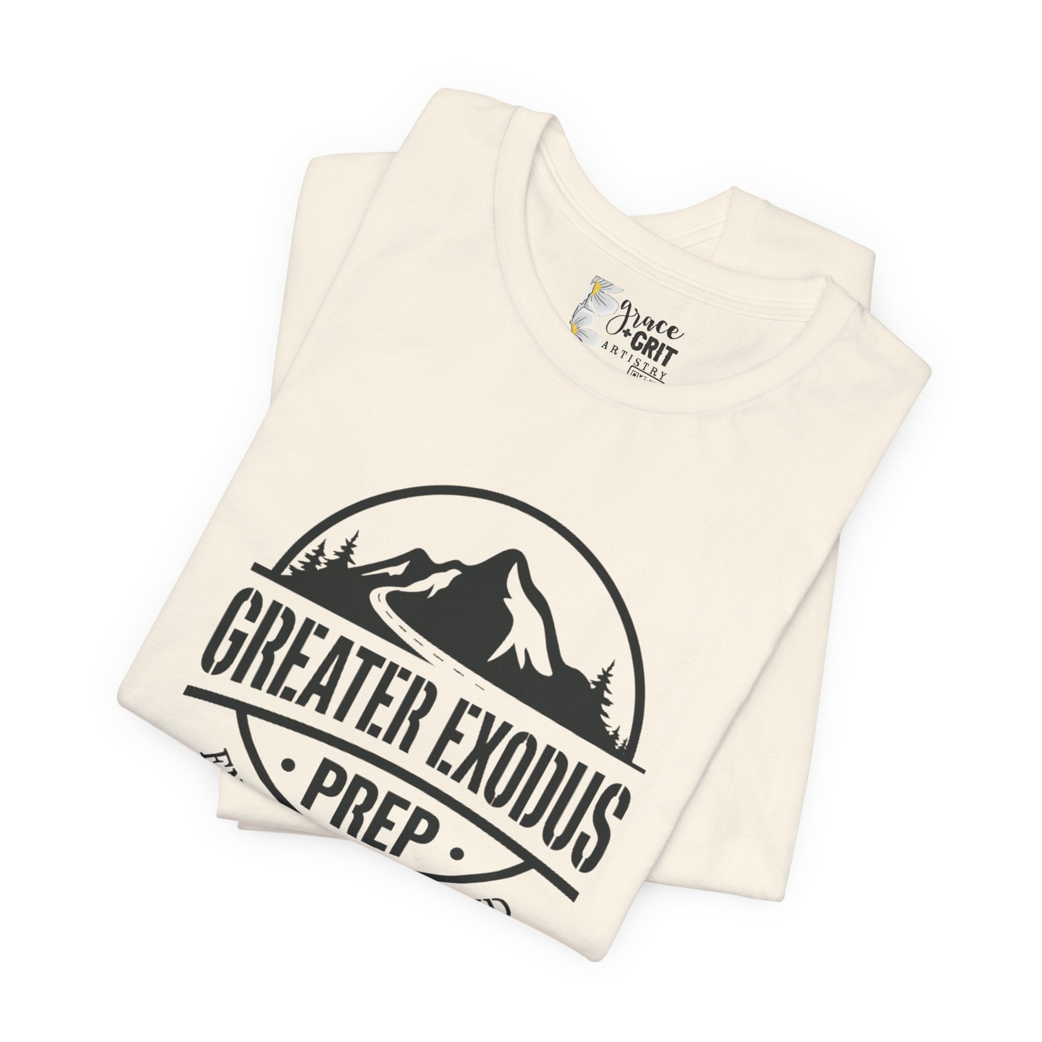 Greater Exodus Prep T-Shirt — Mountain Logo “Endure to the End” Adventure Tee