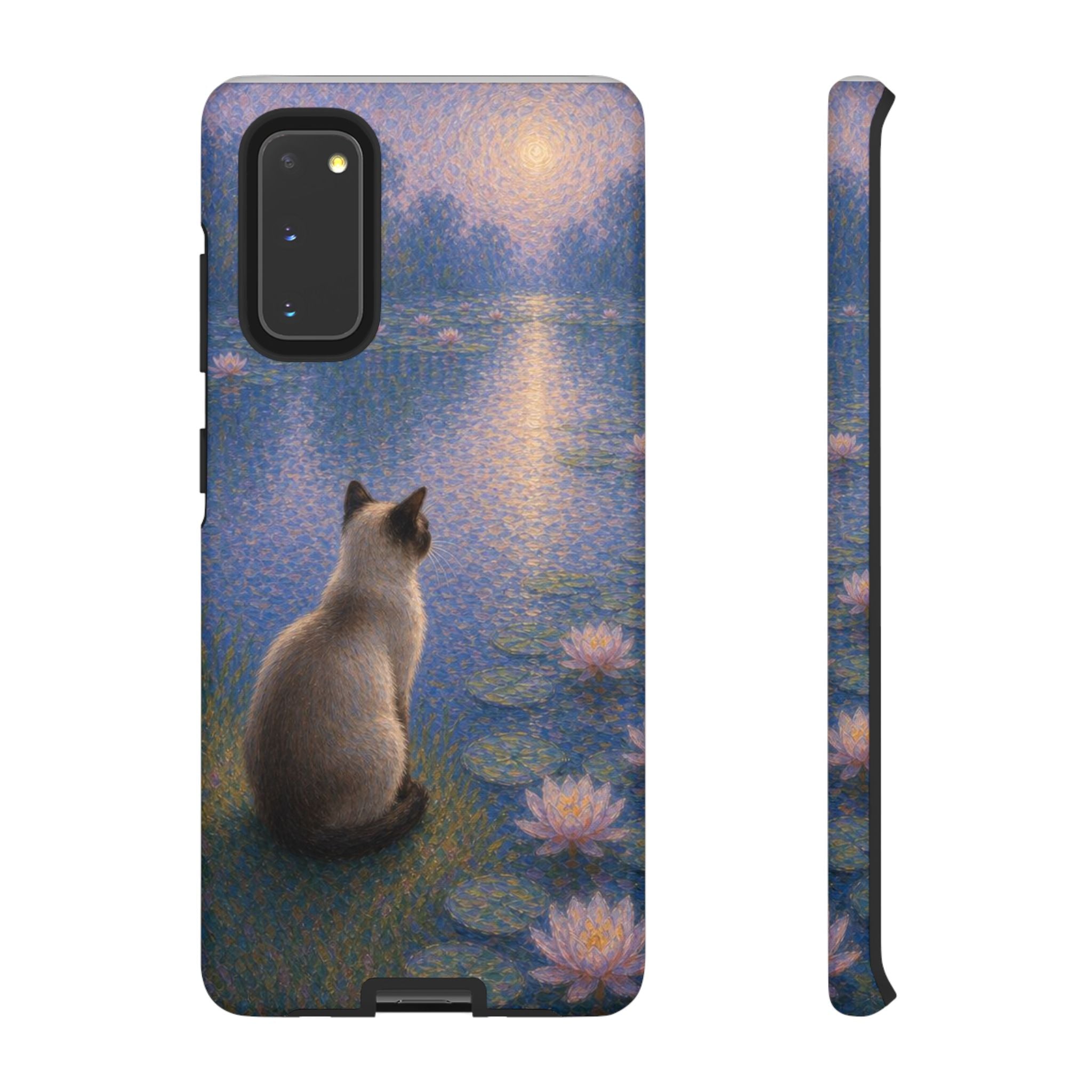Cat Moonlight Phone Case — Serene Siamese by Lily Pond