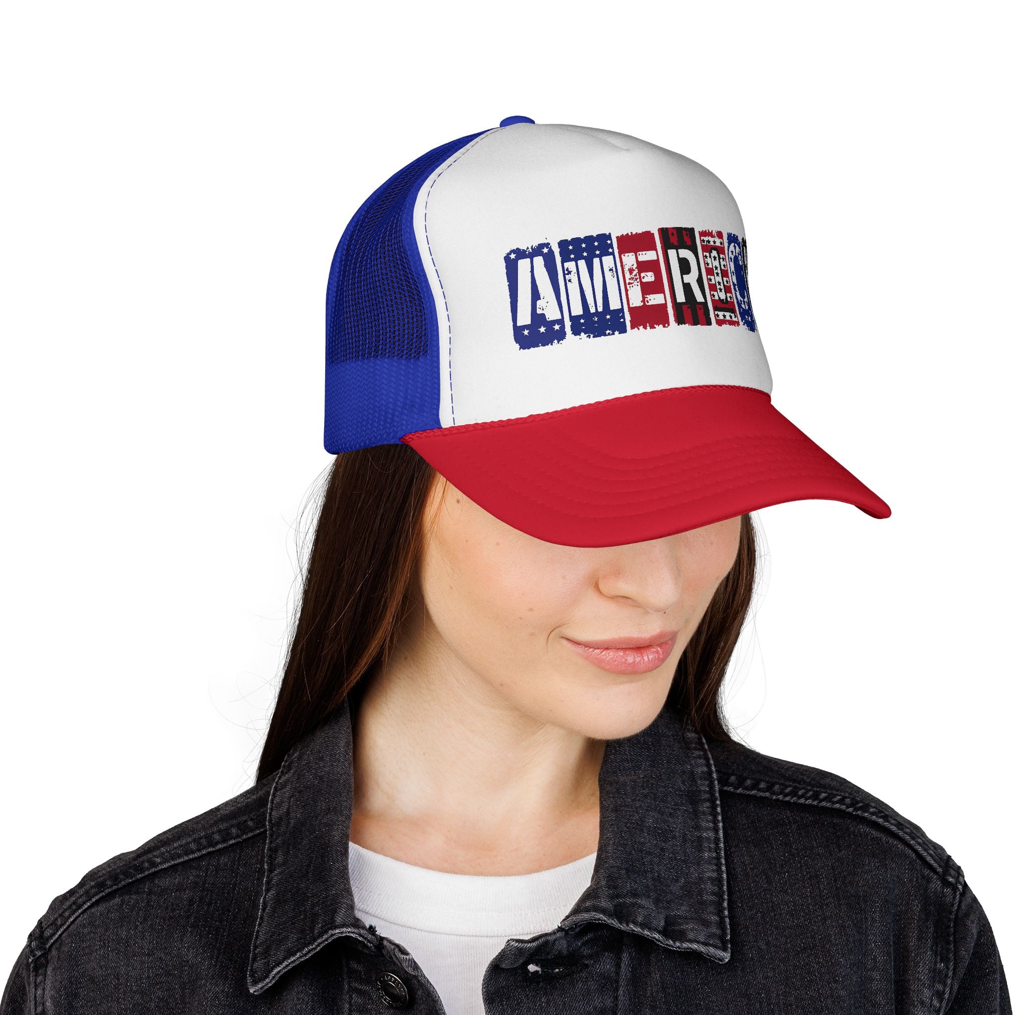 America Trucker Cap – Distressed Patriotic Flag Design
