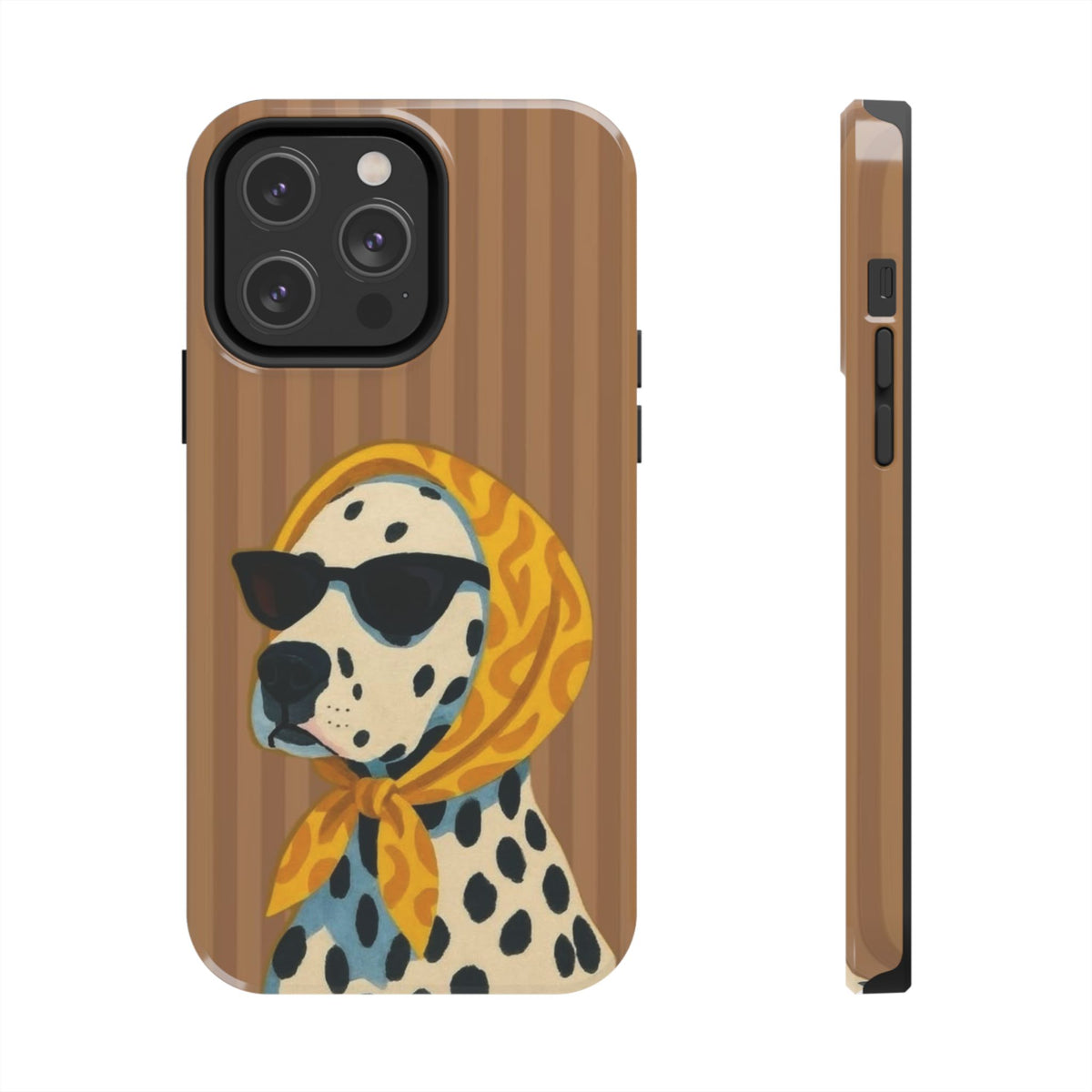 Dalmatian in Scarf Tough Phone Case — Retro Dog Print Protective Cover
