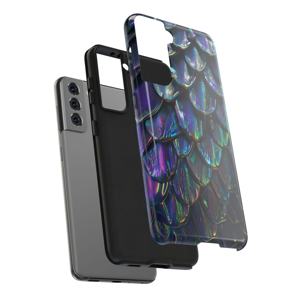 Holographic Mermaid Scale Tough Phone Case — Iridescent Protective Phone Cover