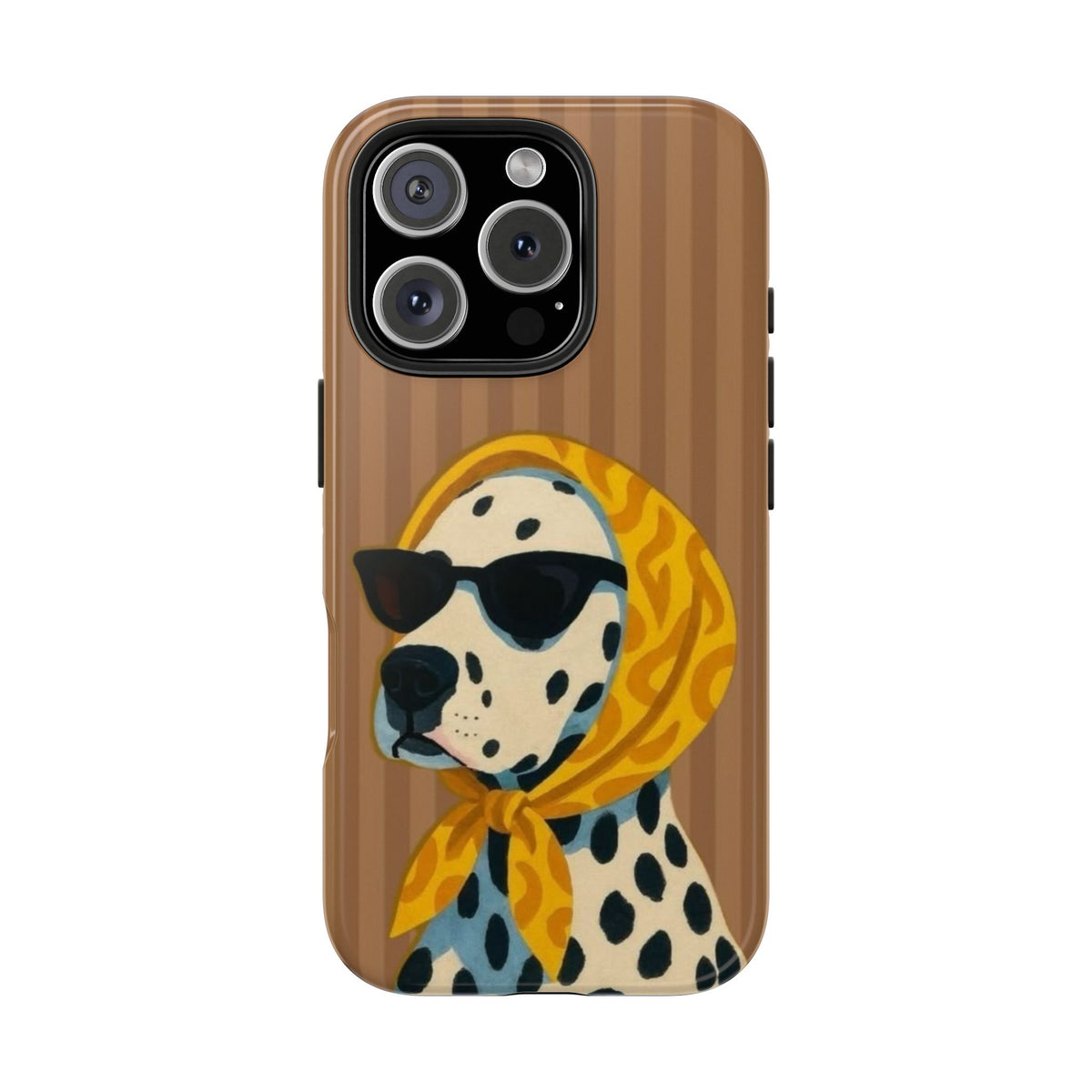 Dalmatian in Scarf Tough Phone Case — Retro Dog Print Protective Cover