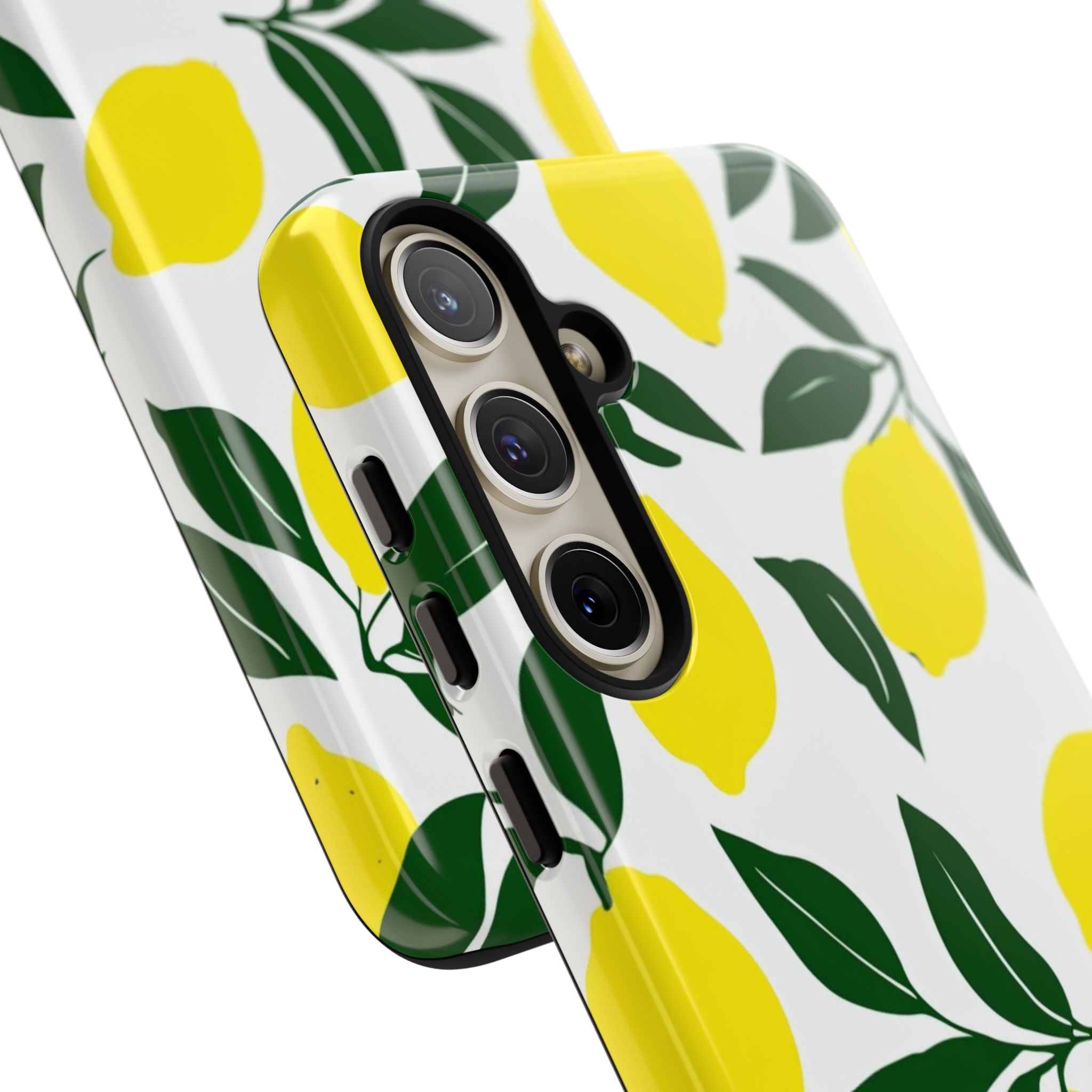 Lemon Pattern Tough Phone Case — Bright Citrus Protective Cover