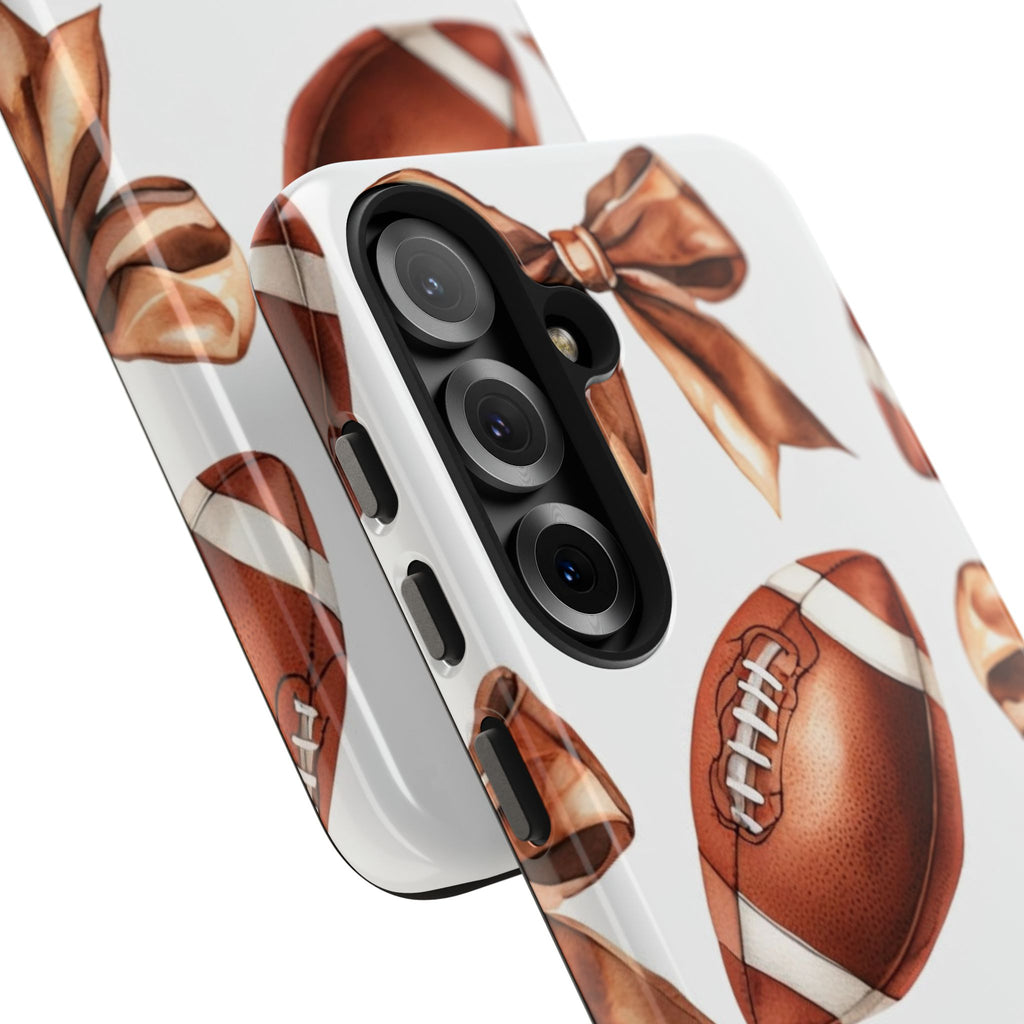 Tough Phone Case – Football & Bow Pattern