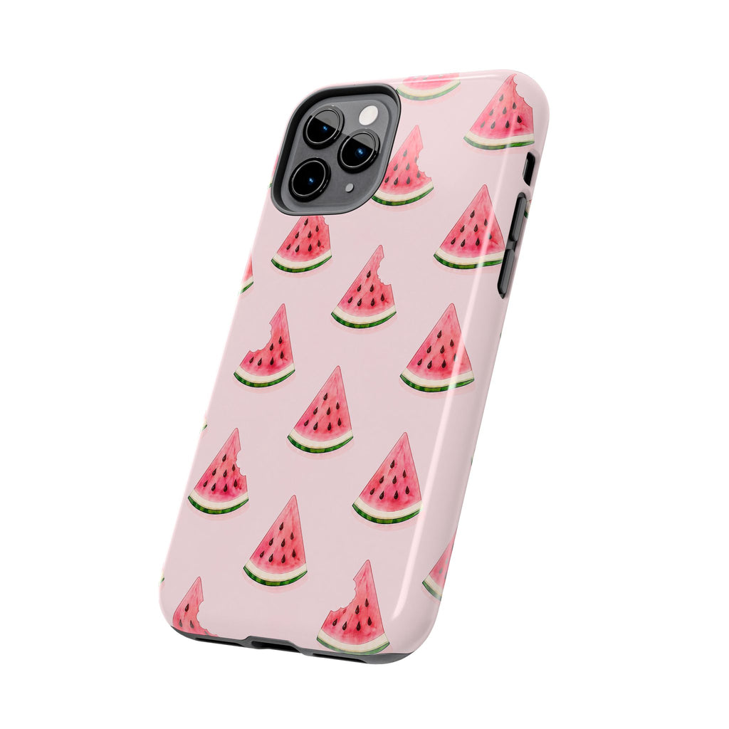 Watermelon Slice Tough Phone Case — Pink Fruit Pattern, Summer Phone Cover