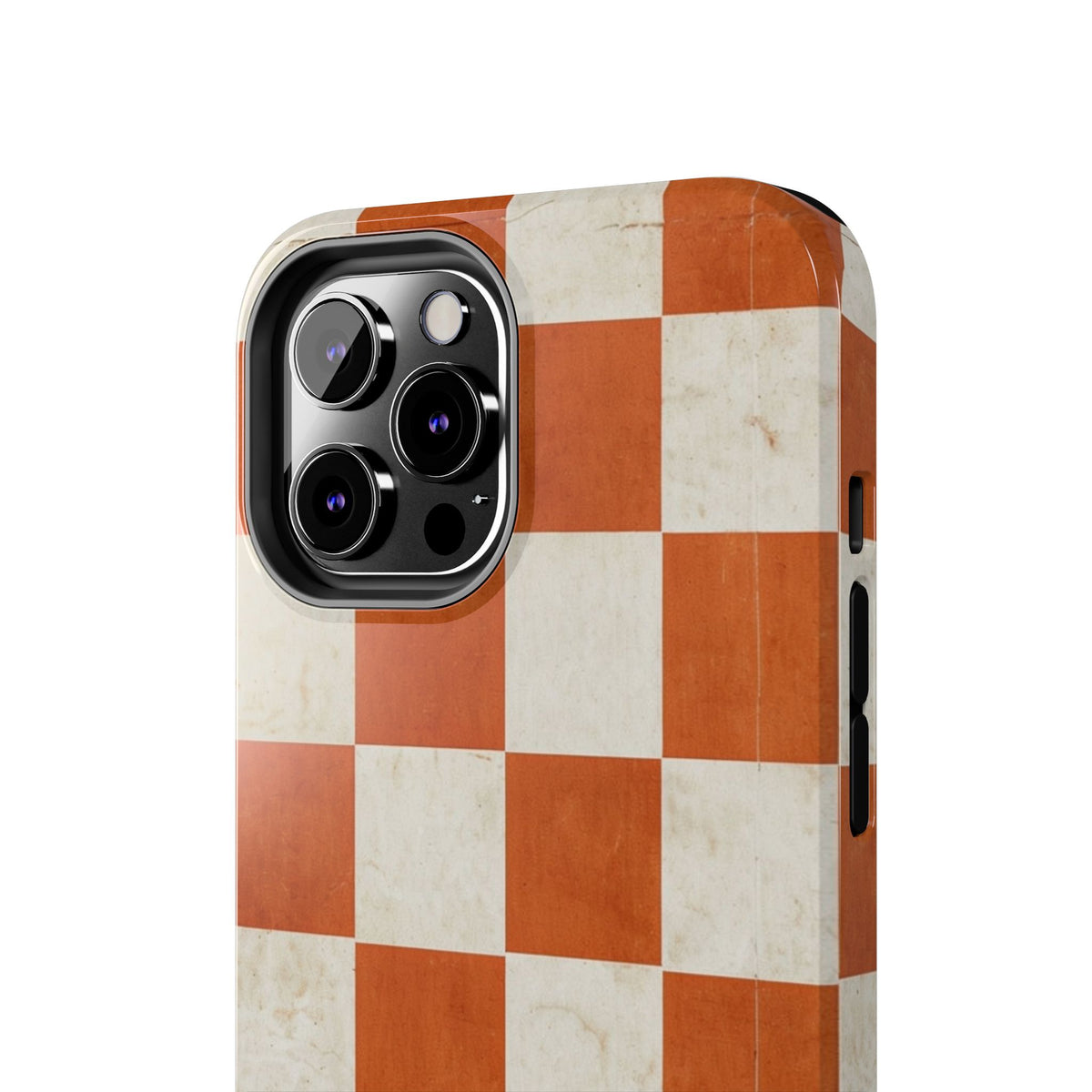 Orange and Cream Checkerboard Tough Phone Case
