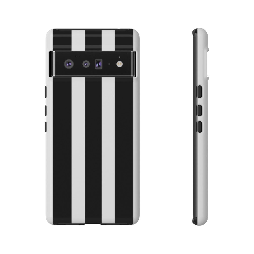Black & White Vertical Stripe Phone Case — Tough Protective iPhone Cover