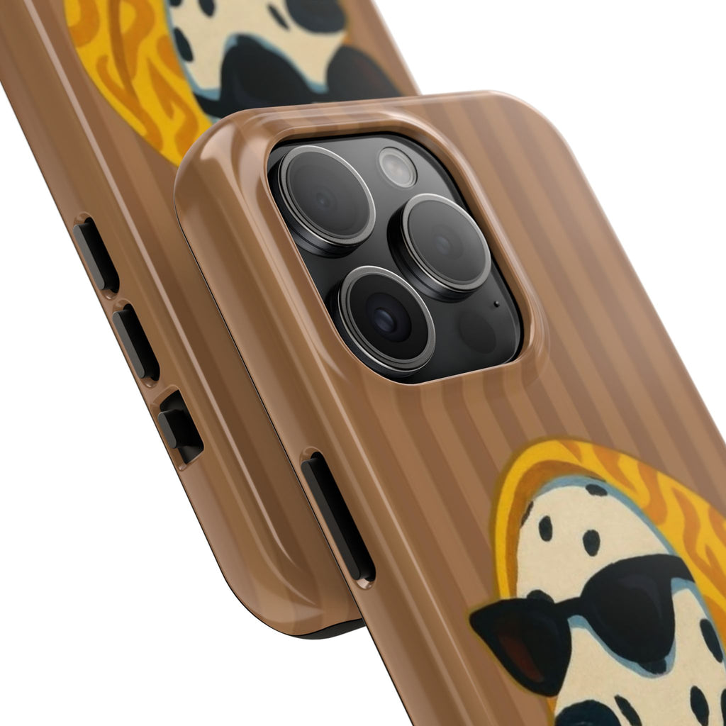 Dalmatian in Scarf Tough Phone Case — Retro Dog Print Protective Cover