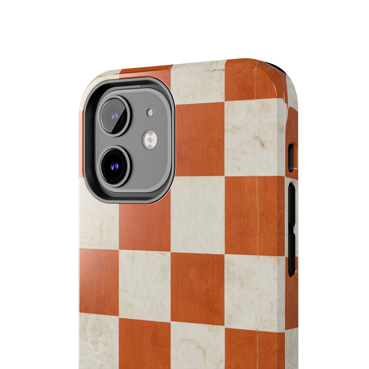 Orange and Cream Checkerboard Tough Phone Case