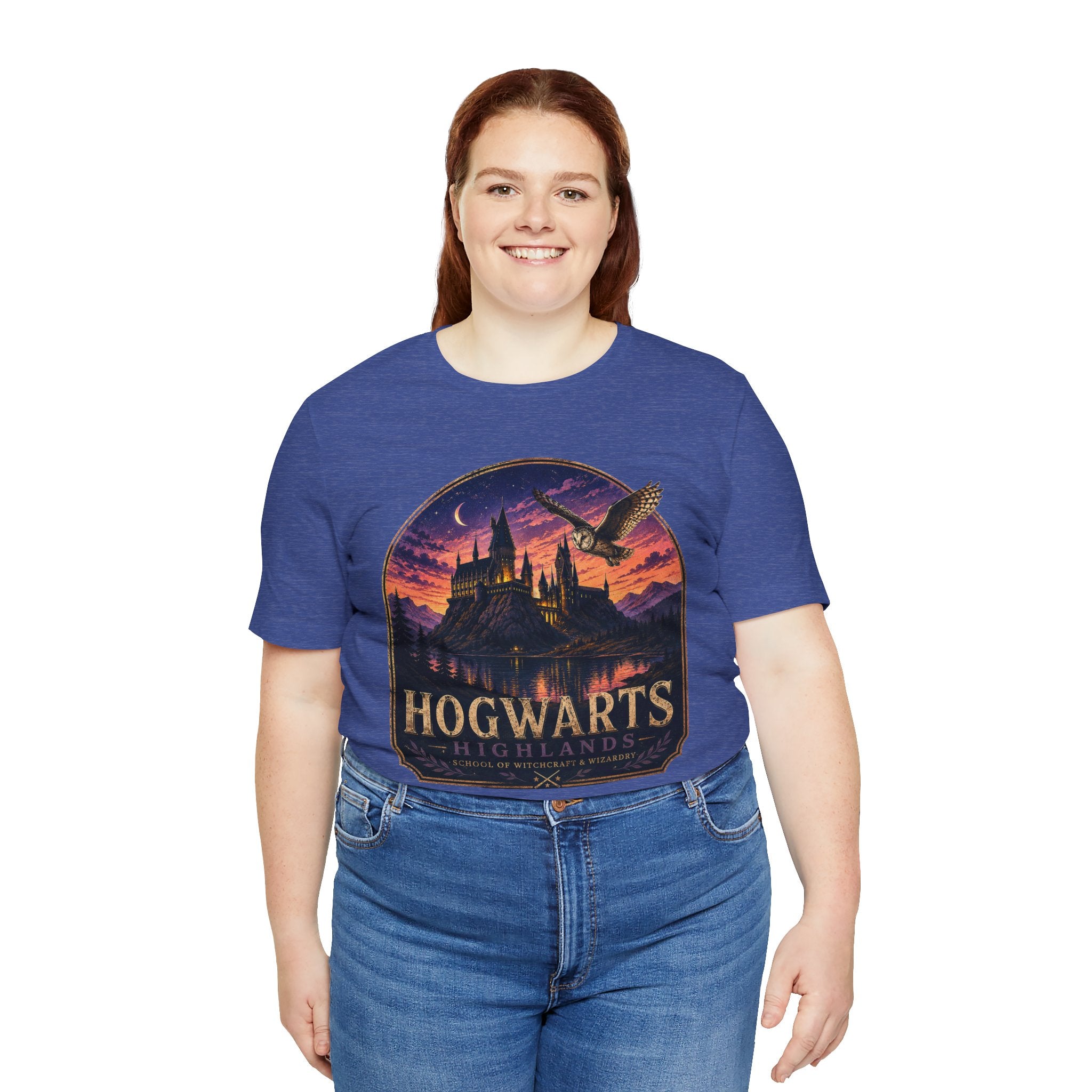 Hogwarts Highlands Graphic Tee — Sunset Castle Illustration T‑Shirt