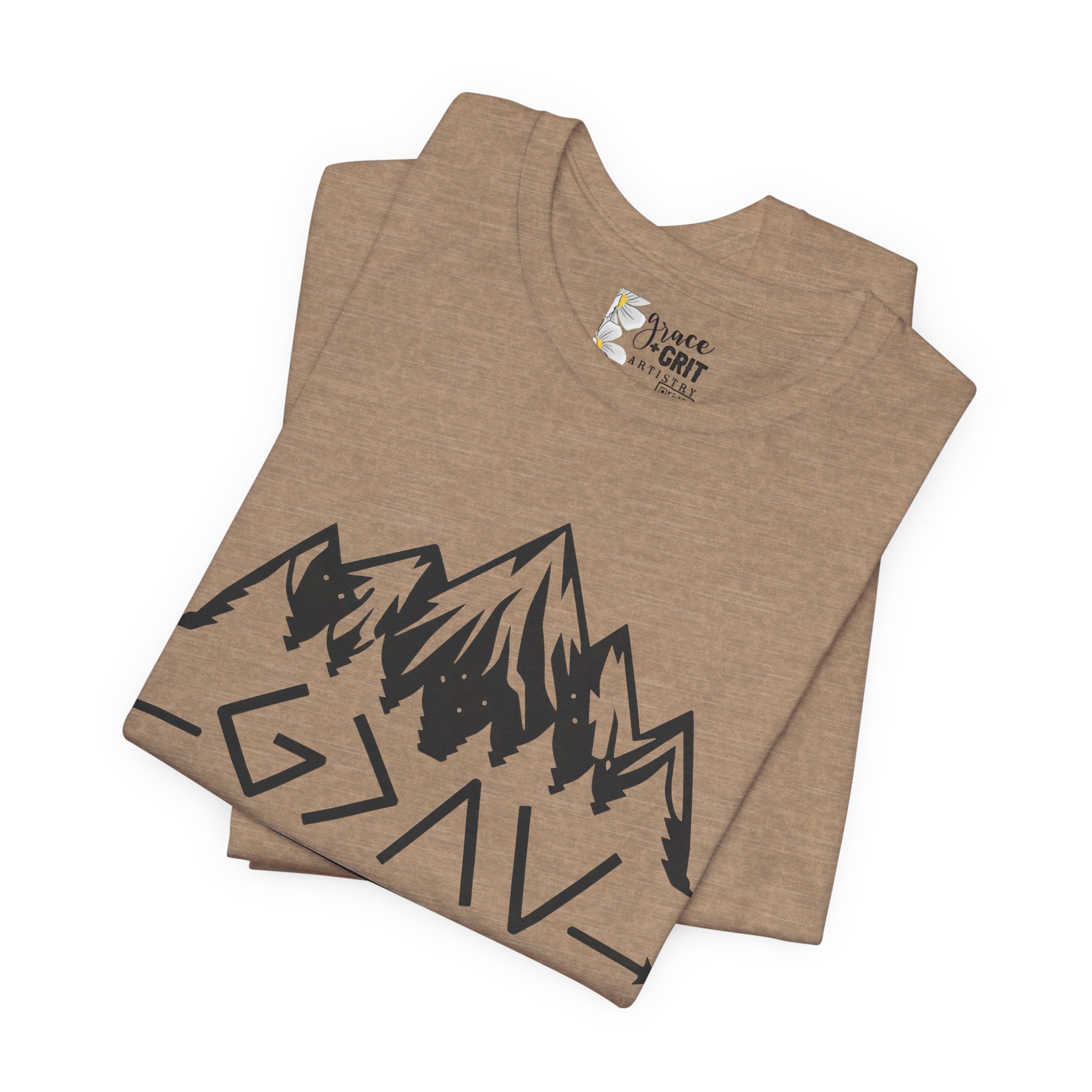Mountain Camp Tee – Geometric Adventure Graphic T-Shirt