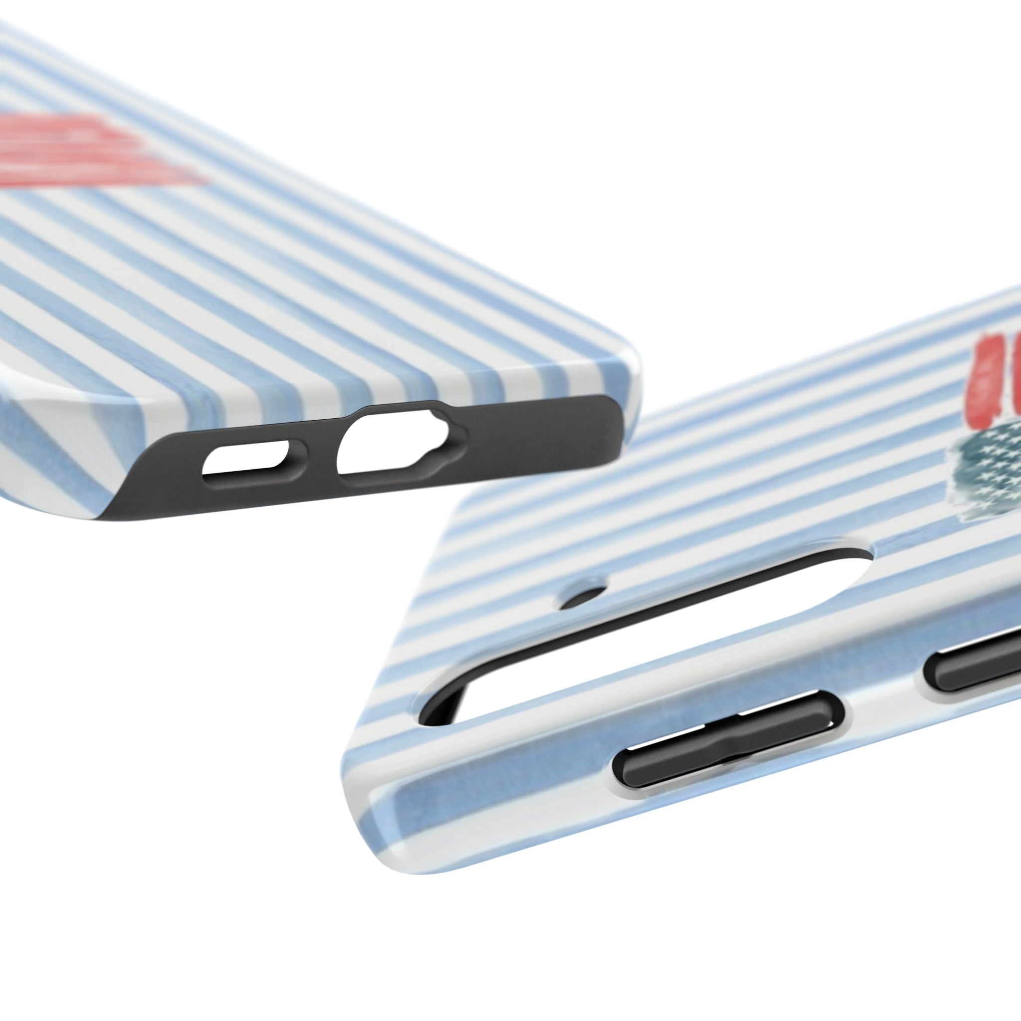 American Flag Watercolor Tough Phone Case — Blue Striped Patriotic Phone Case