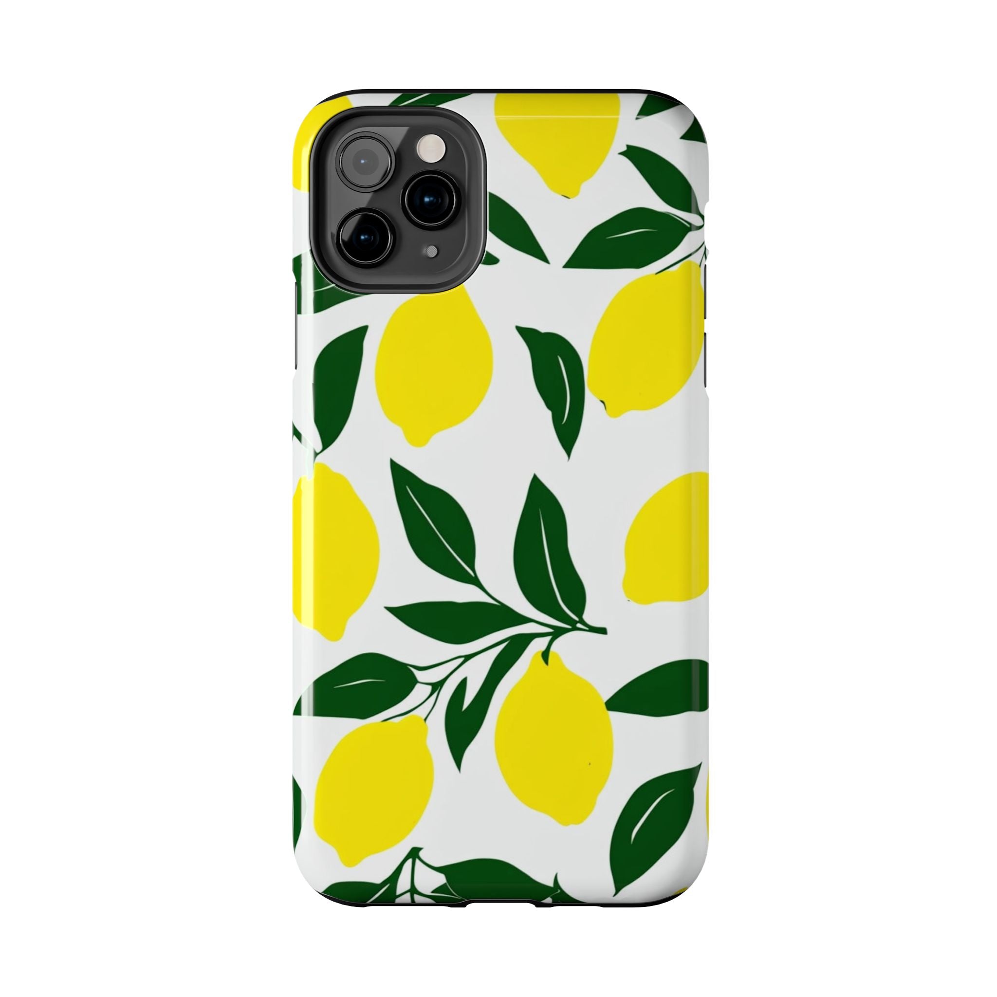 Lemon Pattern Tough Phone Case — Bright Citrus Protective Phone Cover