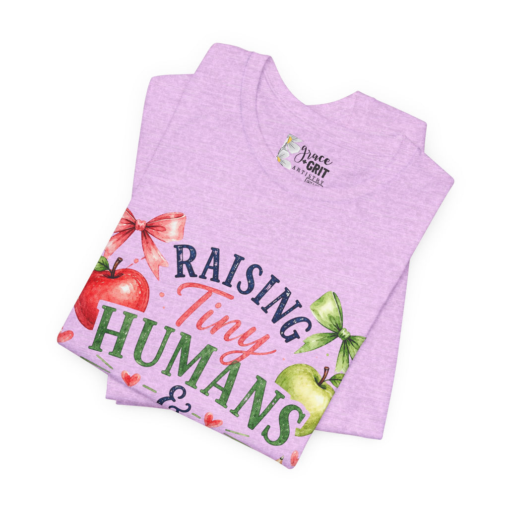Teacher Mom T-Shirt – "Raising Tiny Humans & Future Leaders" Back-to-School Tee