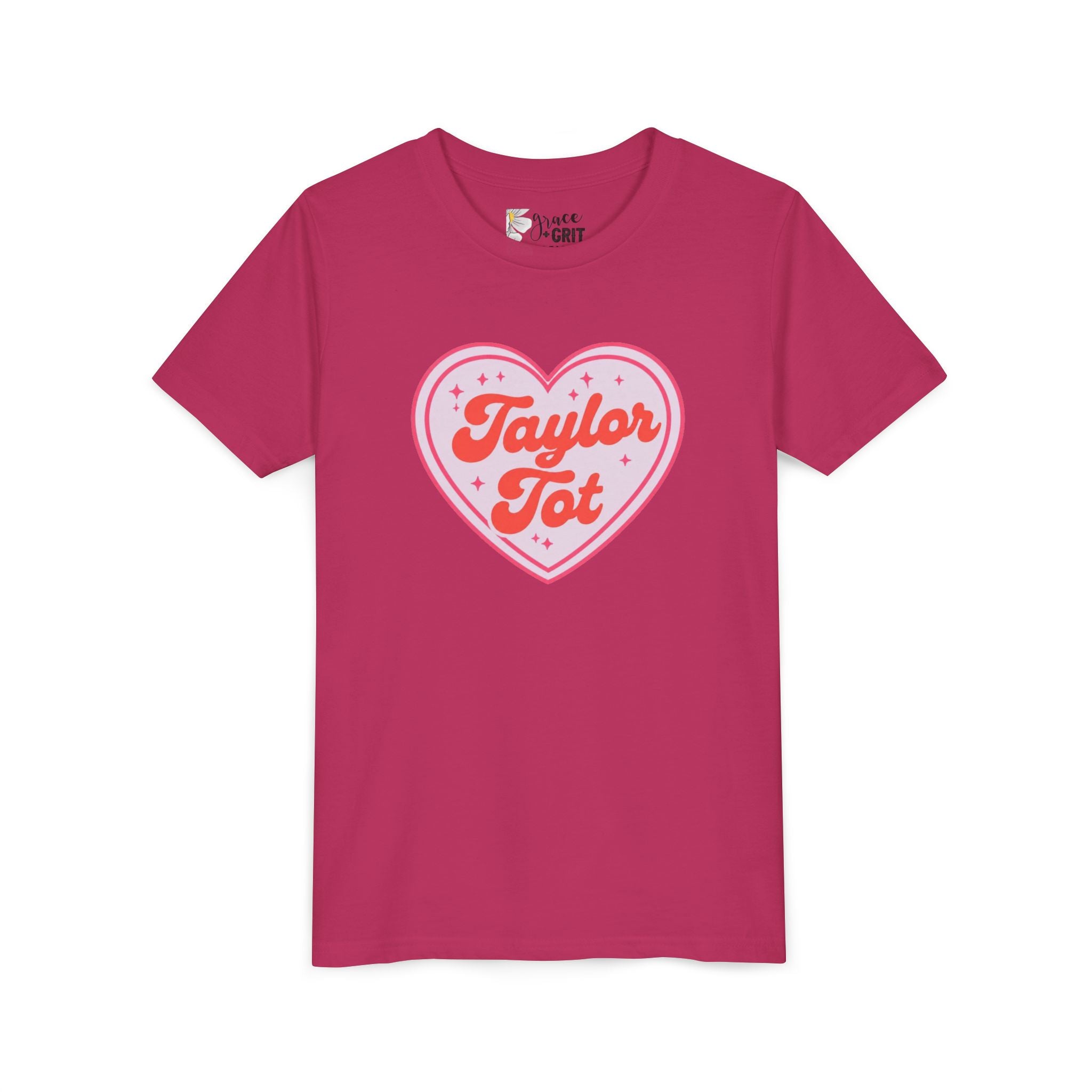 Youth Tee — "Taylor Tot" Pink Heart Kids Shirt