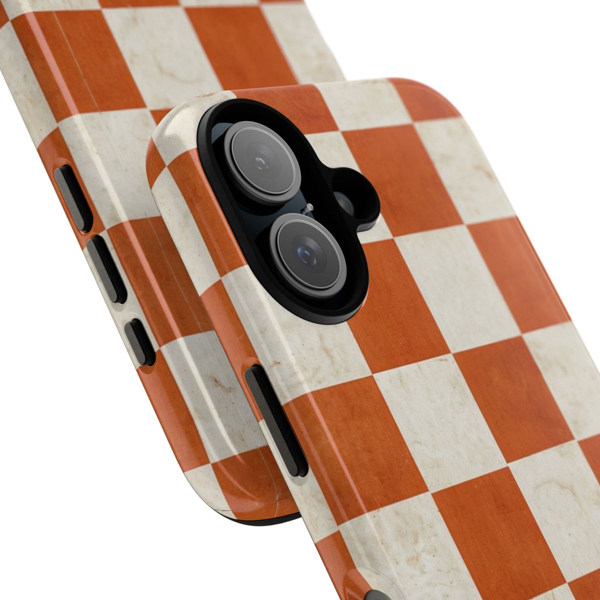 Vintage Orange Checkerboard Tough Phone Case