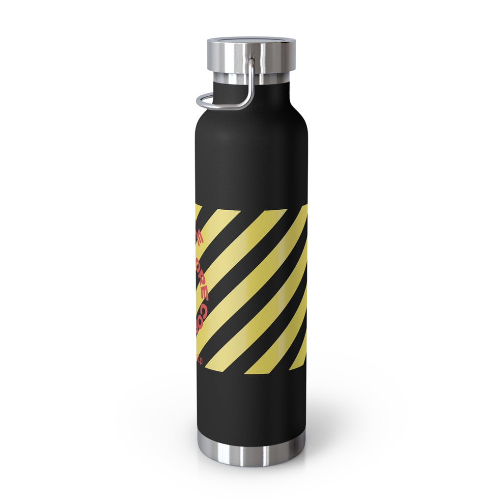 22oz Vacuum Water Bottle — Striped ‘Coffee, Hustle, More’ Insulated Stainless Flask