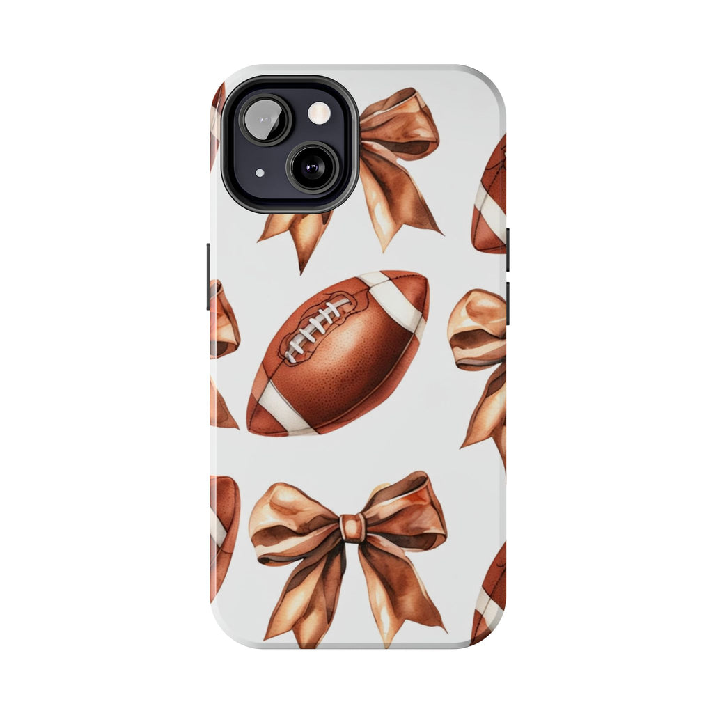 Tough Phone Case – Football & Bow Pattern