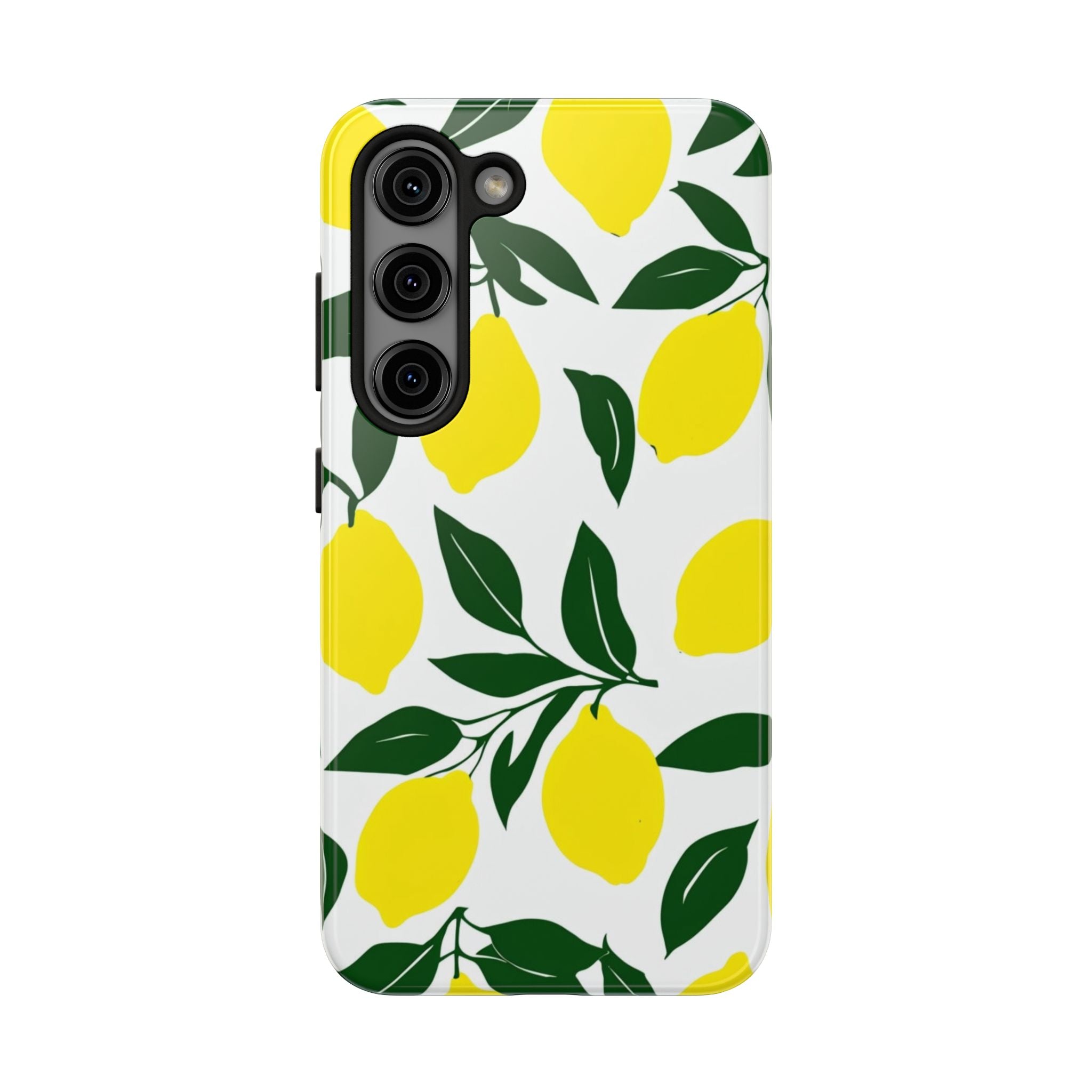 Lemon Pattern Tough Phone Case — Bright Citrus Protective Phone Cover