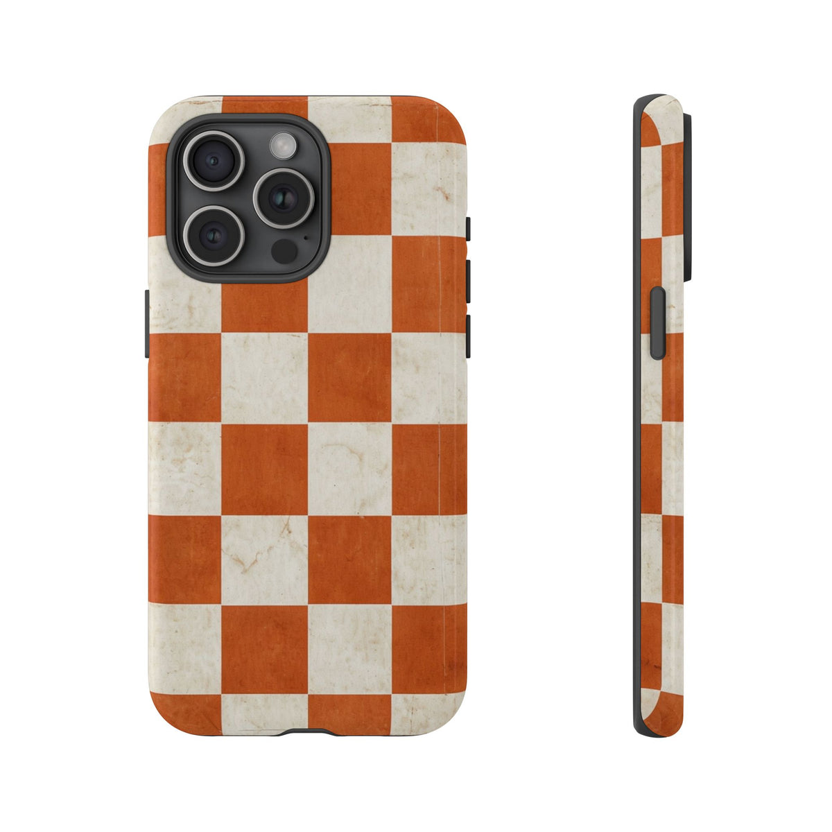 Vintage Orange Checkerboard Tough Phone Case