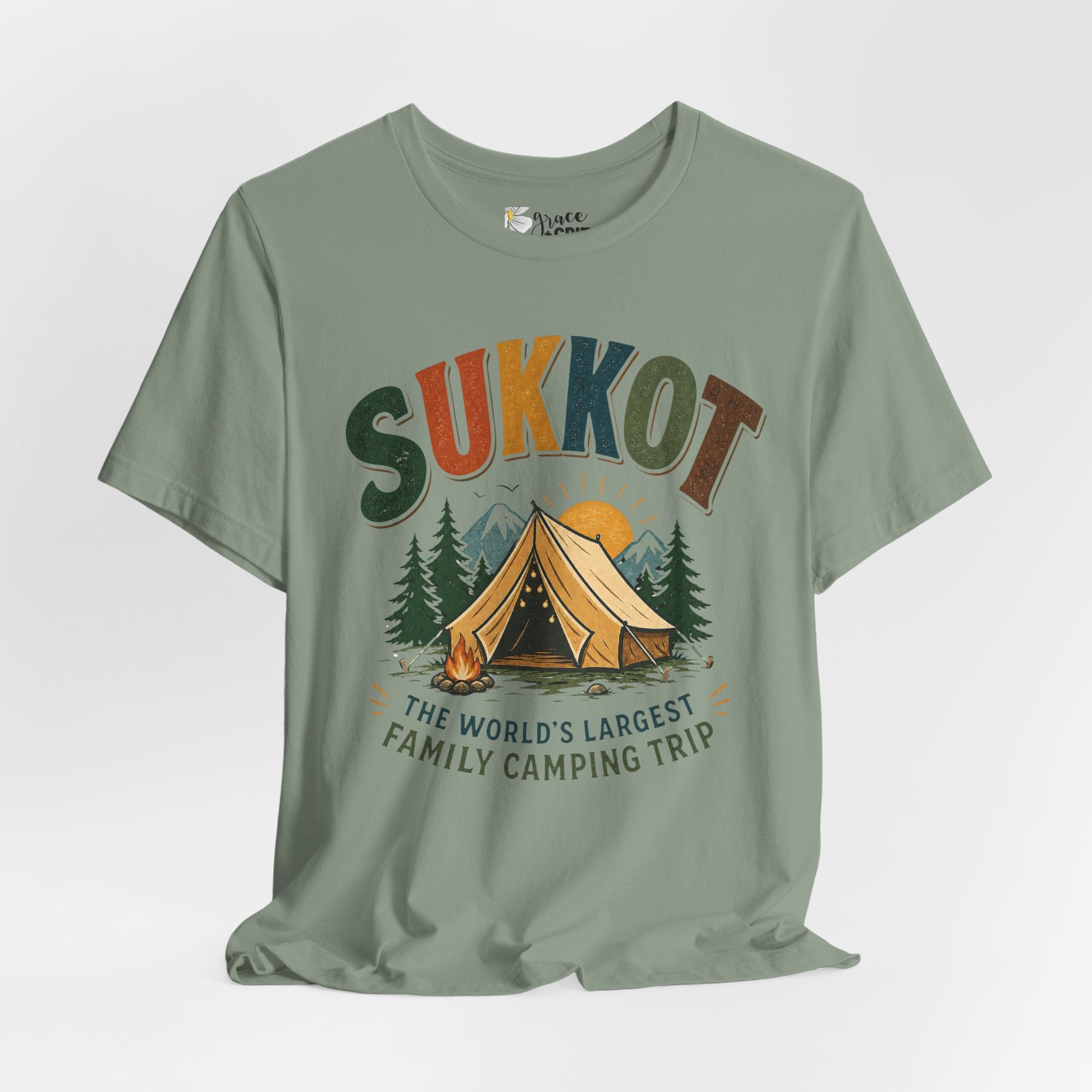 Sukkot Camping T-Shirt — "Sukkot: The World's Largest Family Camping Trip"