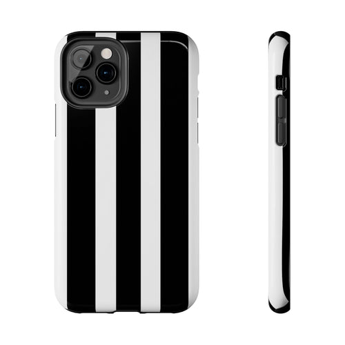 Black & White Bold Stripe Phone Case — Tough Protective Cover