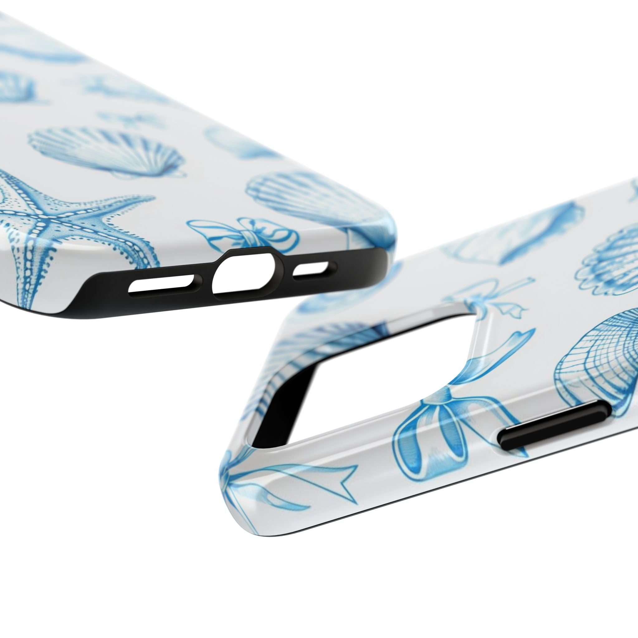 Seashell Blue Tough Phone Case – Coastal Shell Pattern Protective Cover