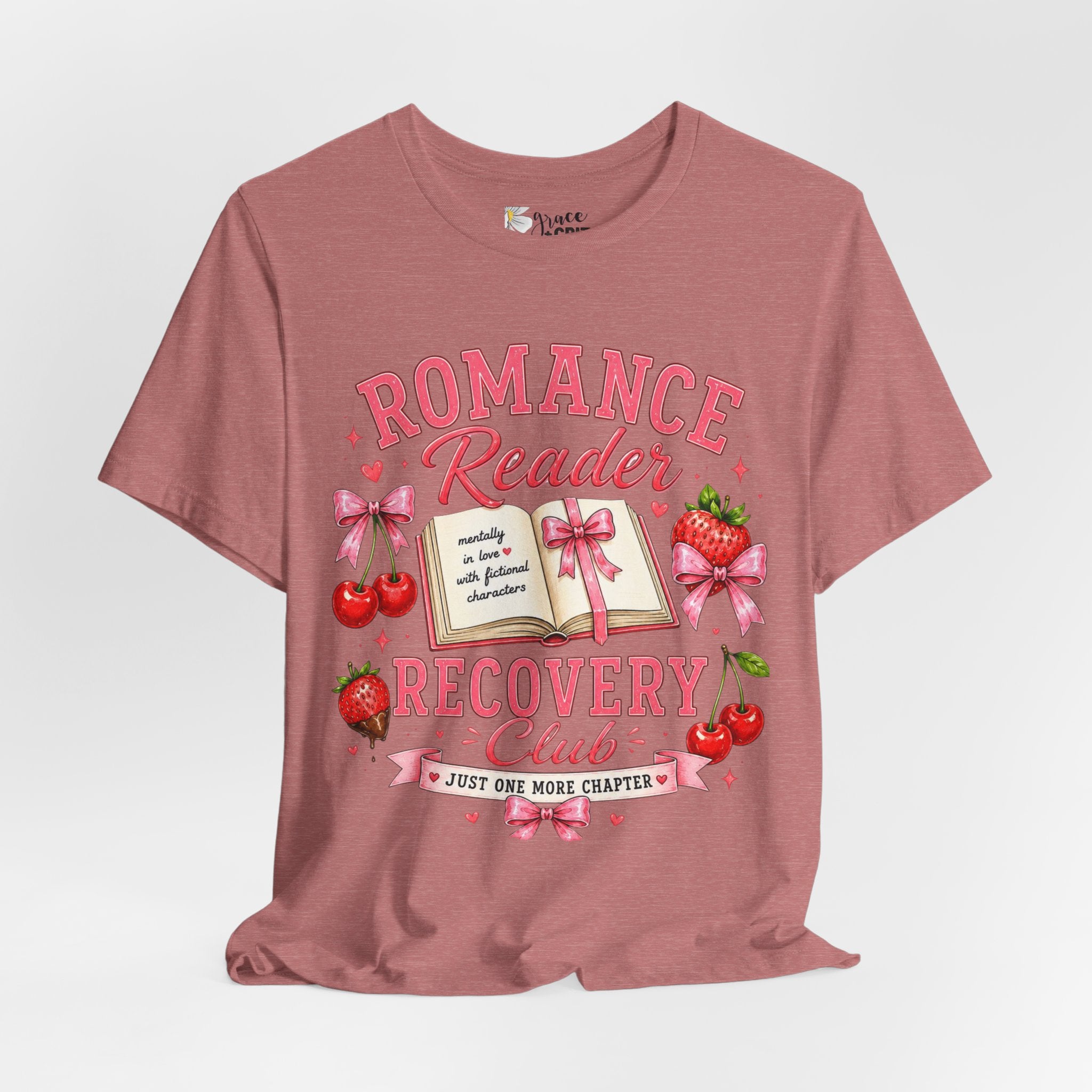 Romance Reader Recovery Club Tee — “Just One More Chapter” Graphic Shirt