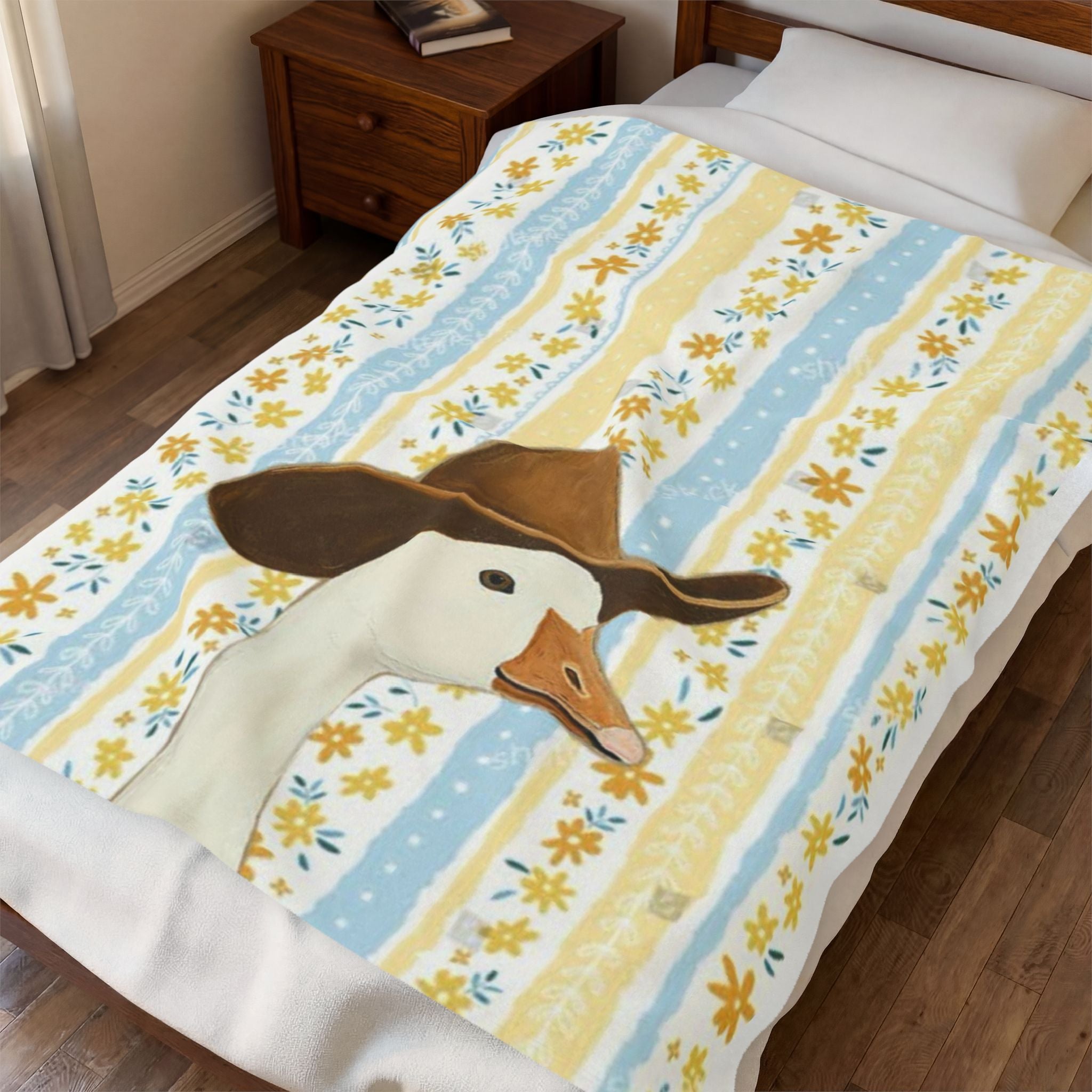 Cowboy Goose Velveteen Plush Blanket – Cute Farm Animal Throw for Nursery & Cozy Home Decor