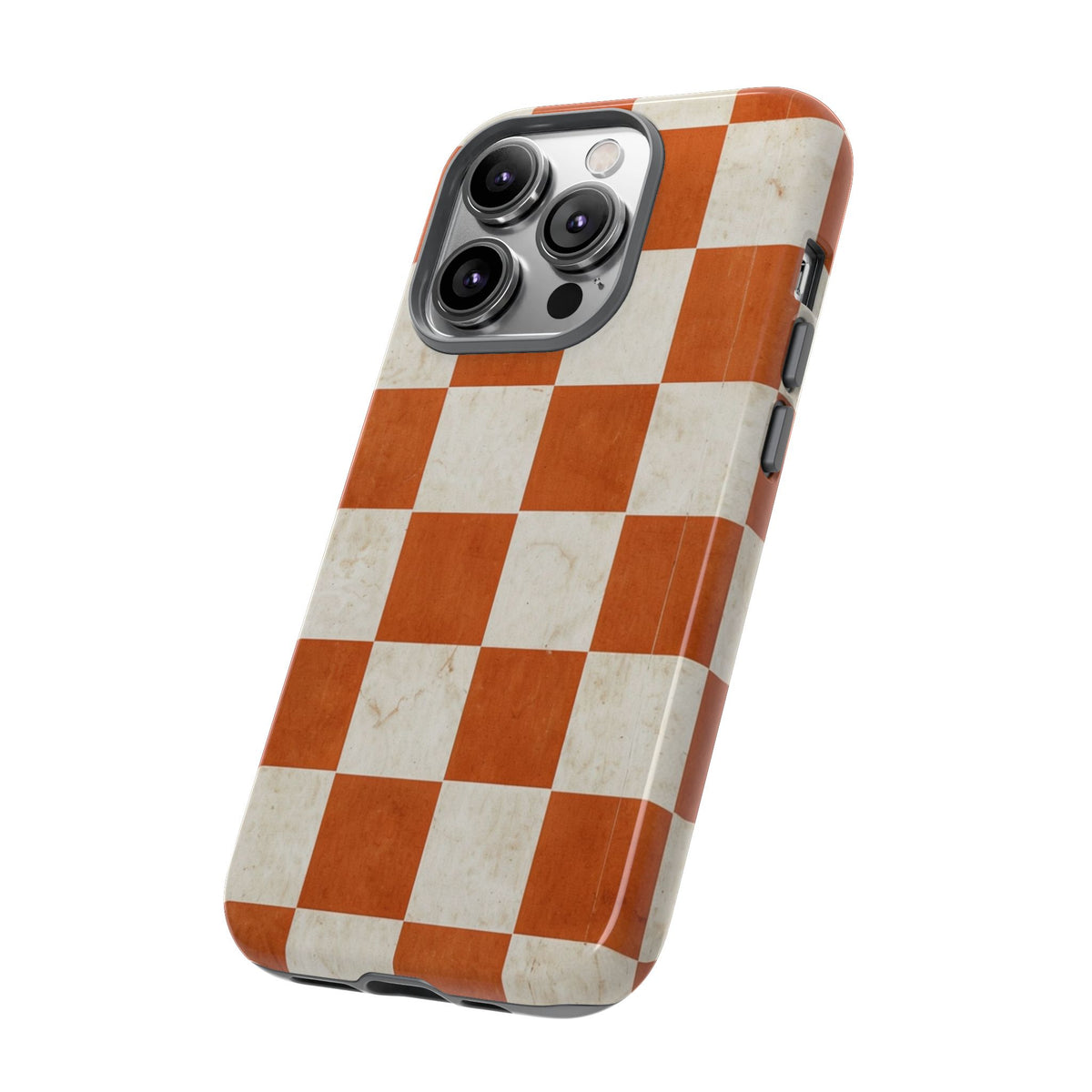 Vintage Orange Checkerboard Tough Phone Case