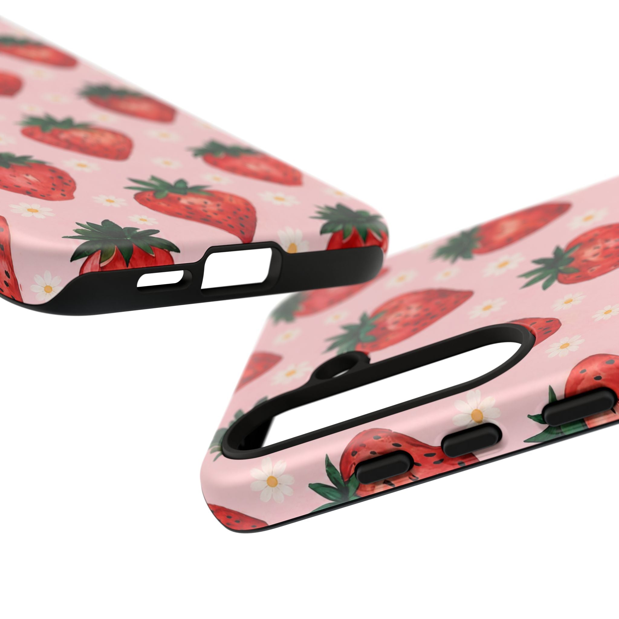 Strawberry Pattern Tough Case — Cute Pink Fruit Phone Case